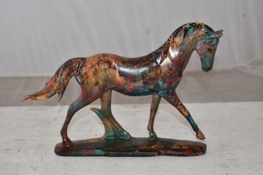 Small Varicolored Roaming Horse Resin Statue Size: 13" x 3" x 8"H