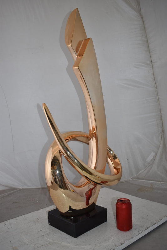 Unique Abstract Rose Gold Resin Statue Size: 11" x 15" x 37"H