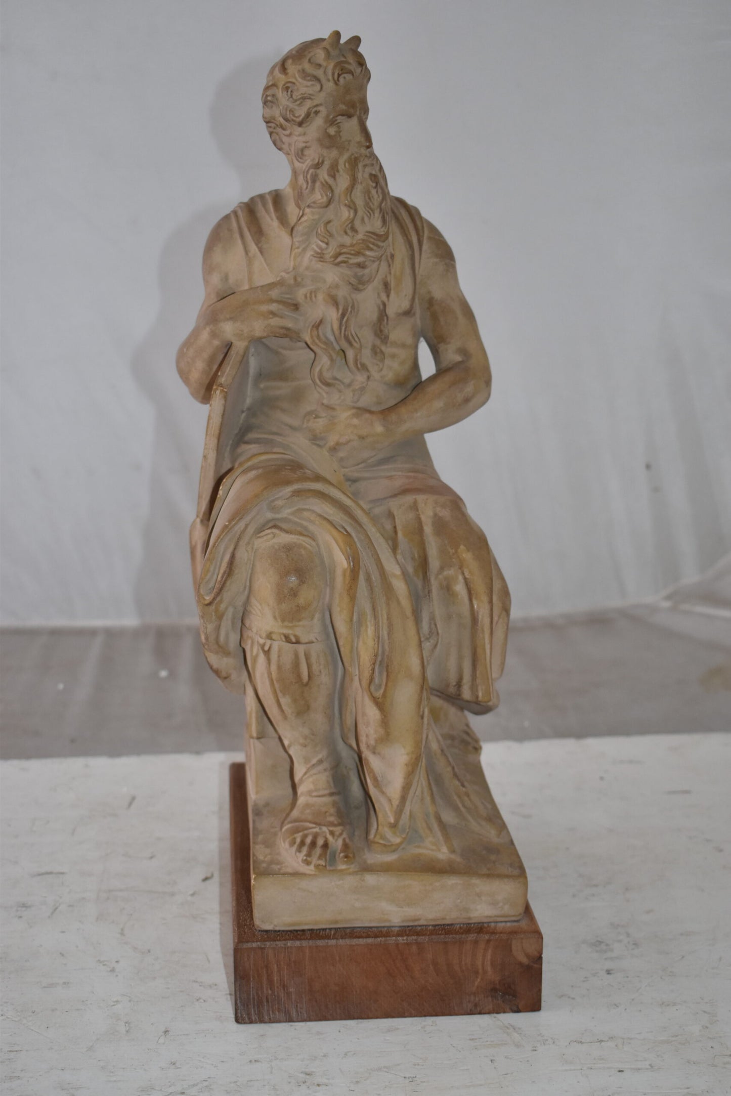 Replica of Michelangelo plaster cast Statue of Moses Size: 9" x 10" x 21"H