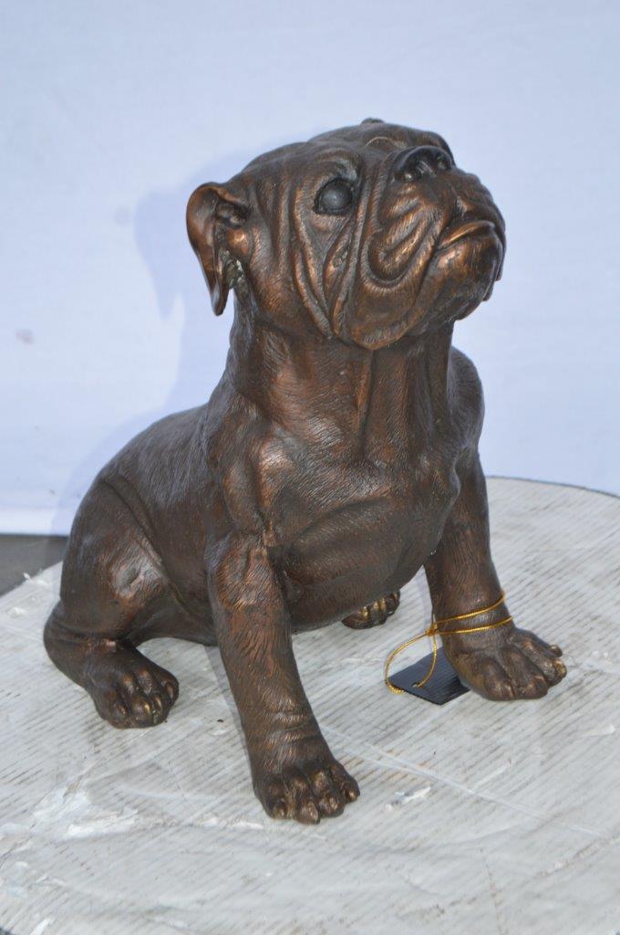 Beautiful bulldog bronze statue -  Size: 16"L x 7"W x 16"H.