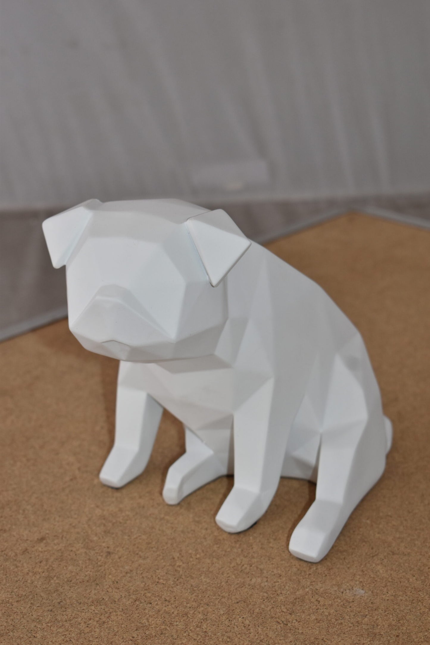 White Textiled Puppy Resin Statue Size: 9" x 6" x 7"H