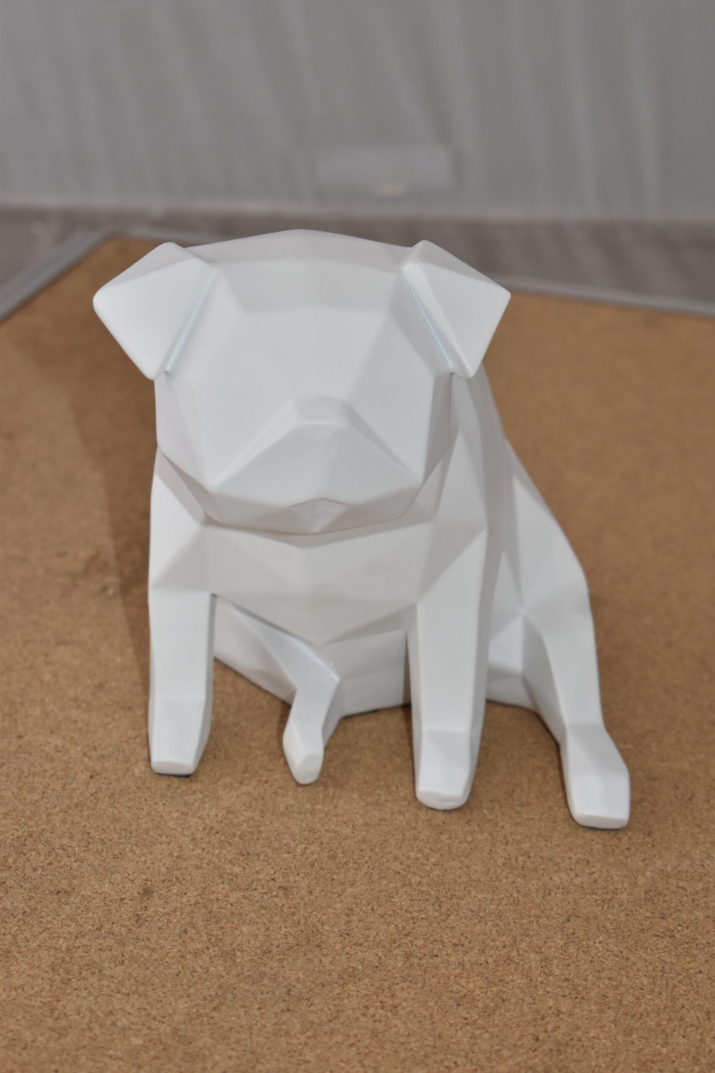 White Textiled Puppy Resin Statue Size: 9" x 6" x 7"H