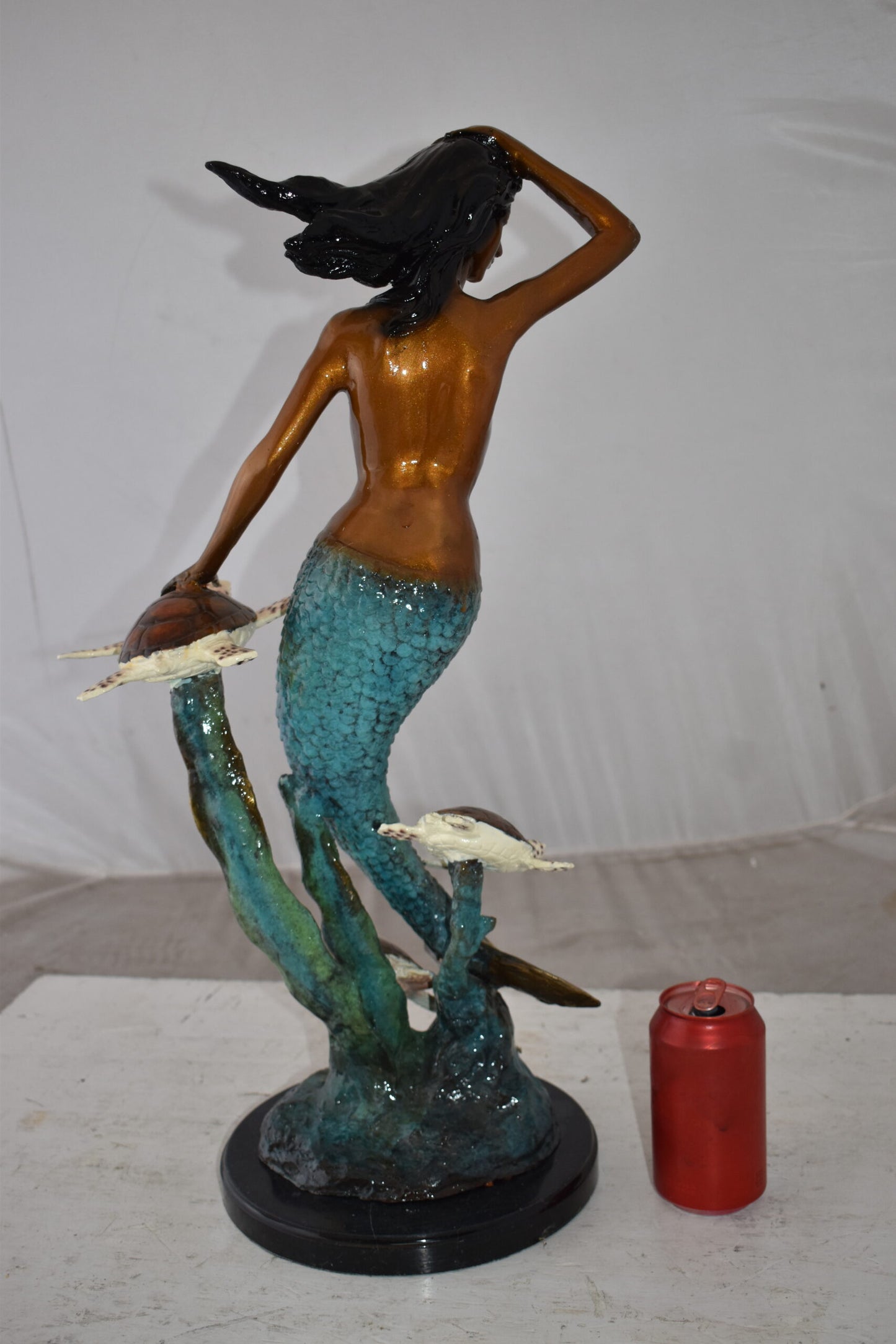 Mermaid and Turtles At Sea Bronze Statue Size: 14" x 9" x 24"H