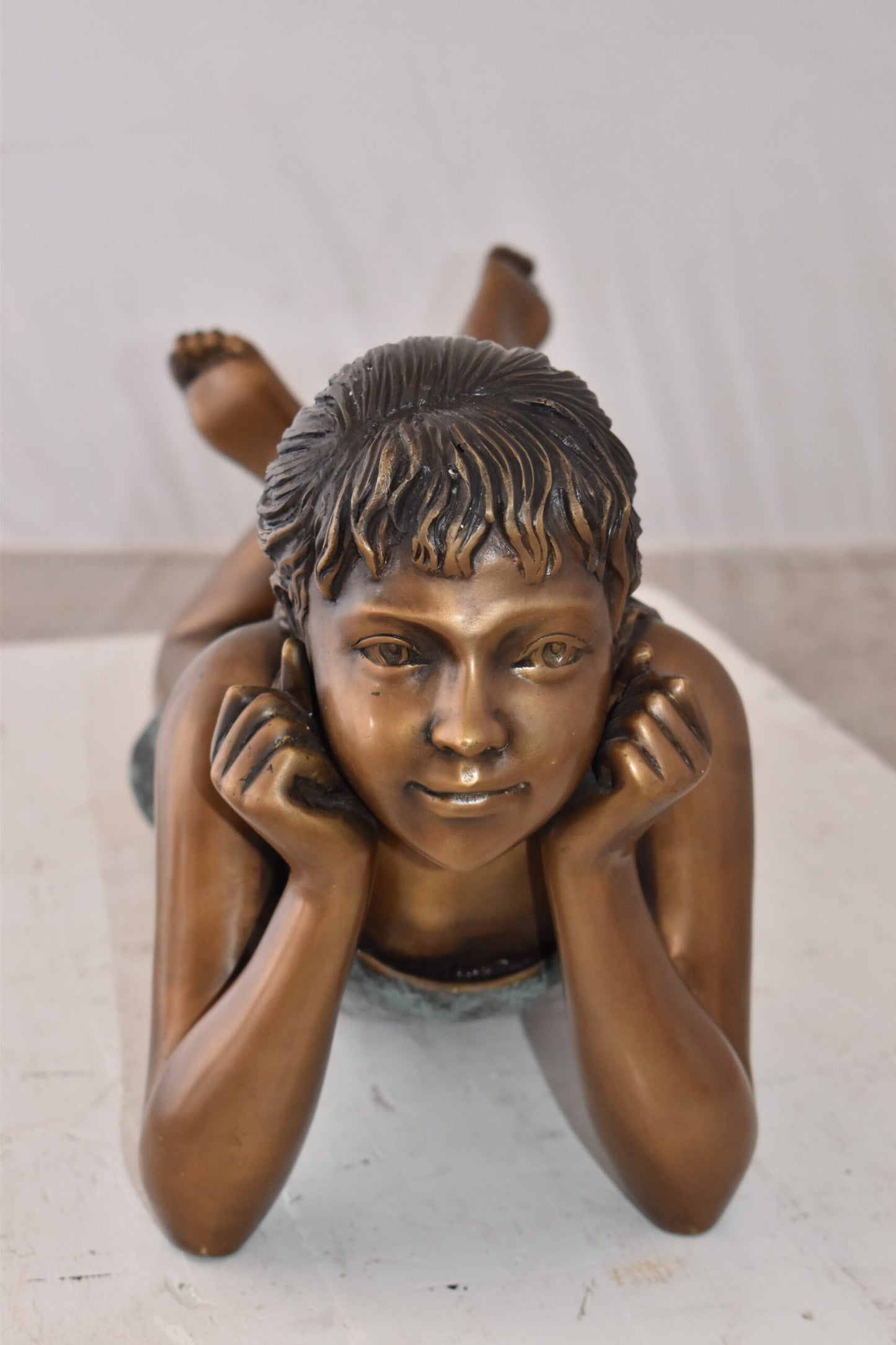 Young Girl Reflecting Calmy Bronze Statue Size: 24" x 9" x 12"H