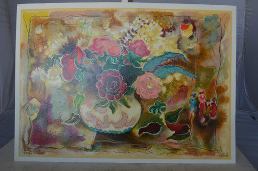 Sunday Afternoon serigraph by Zule -  Size: 26"L x 18"W
