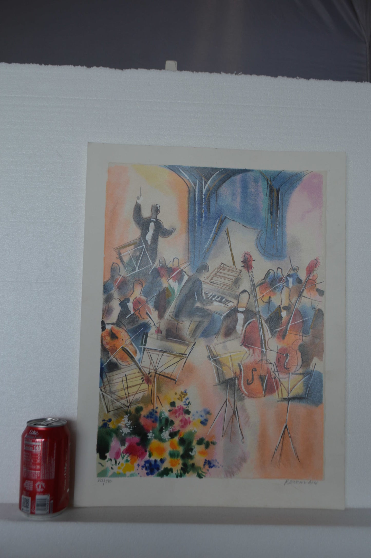 Piano and Strings Serigraph by Michael Rozenvain - Size: 18"L x 13"W