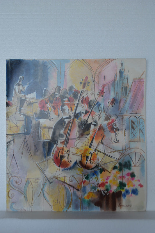 The Symphony Serigraph by Michael Rozenvain - Size: 16"L x 18"W