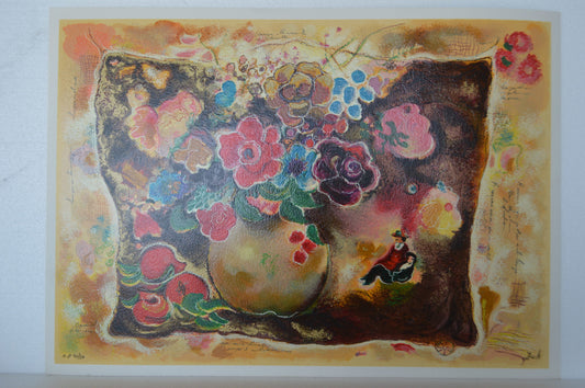 Floral Vase serigraph by Zule Moskowitz -  Size: 19"L x 27"W