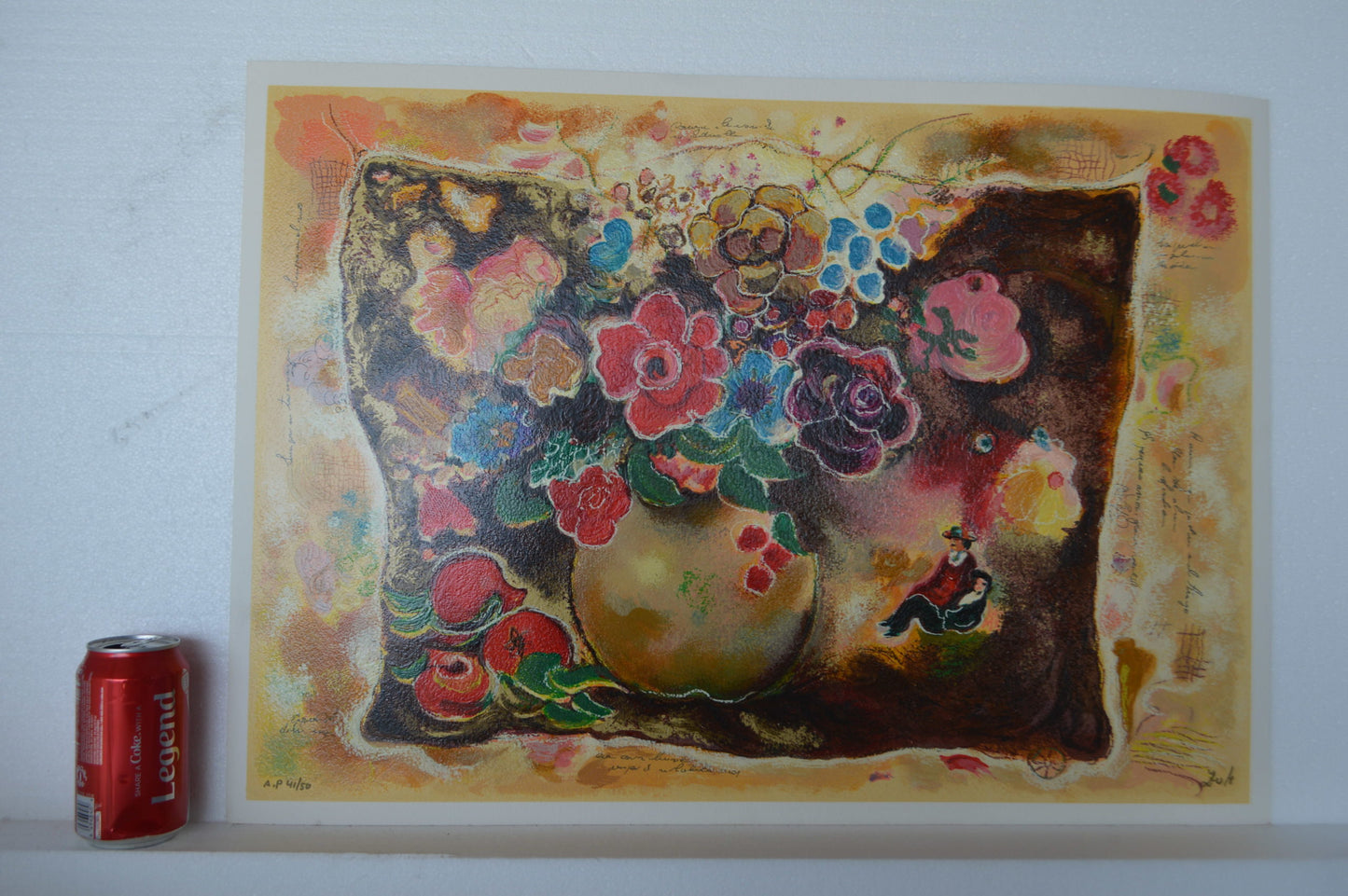 Floral Vase serigraph by Zule Moskowitz -  Size: 19"L x 27"W