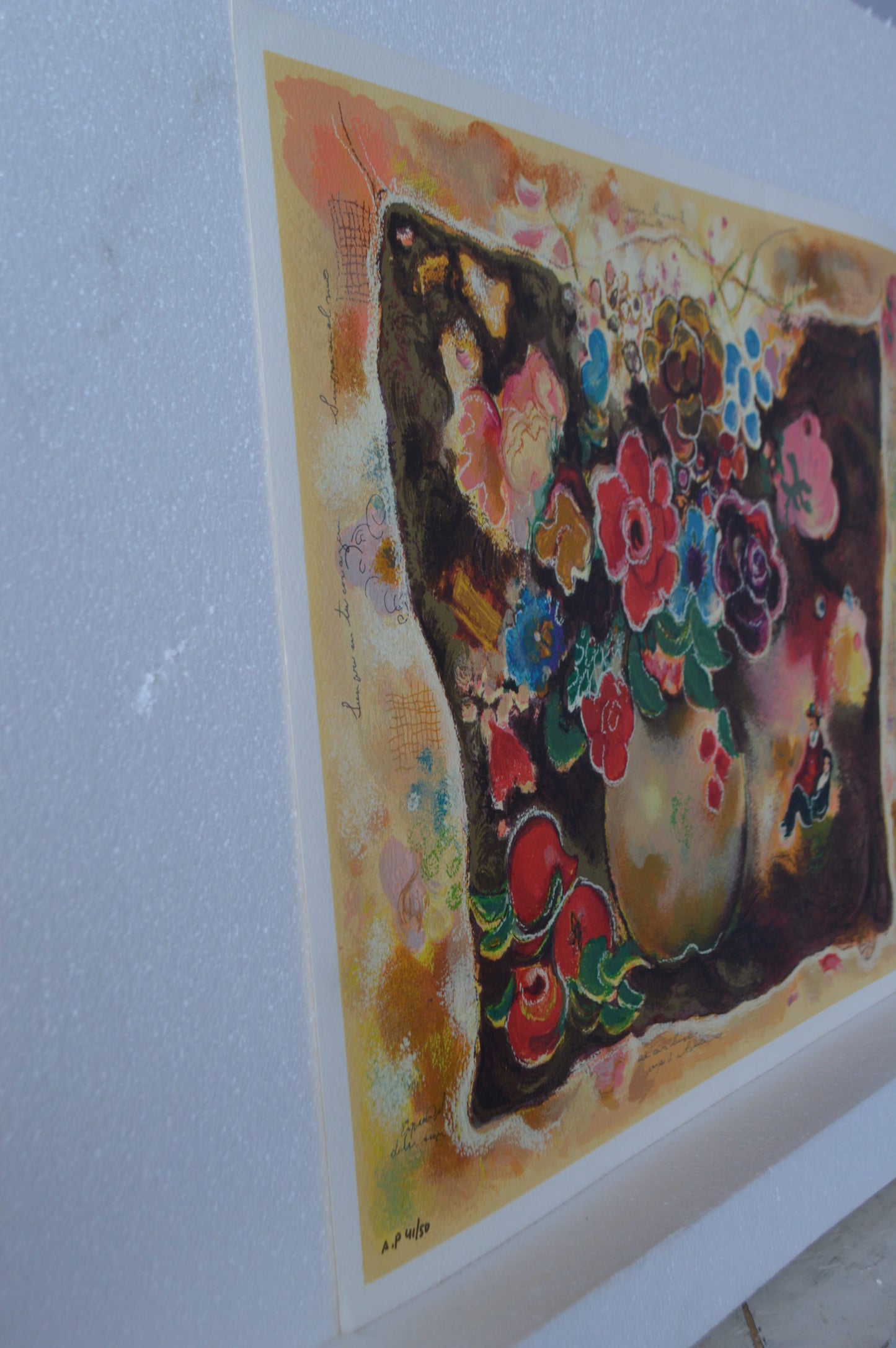 Floral Vase serigraph by Zule Moskowitz -  Size: 19"L x 27"W