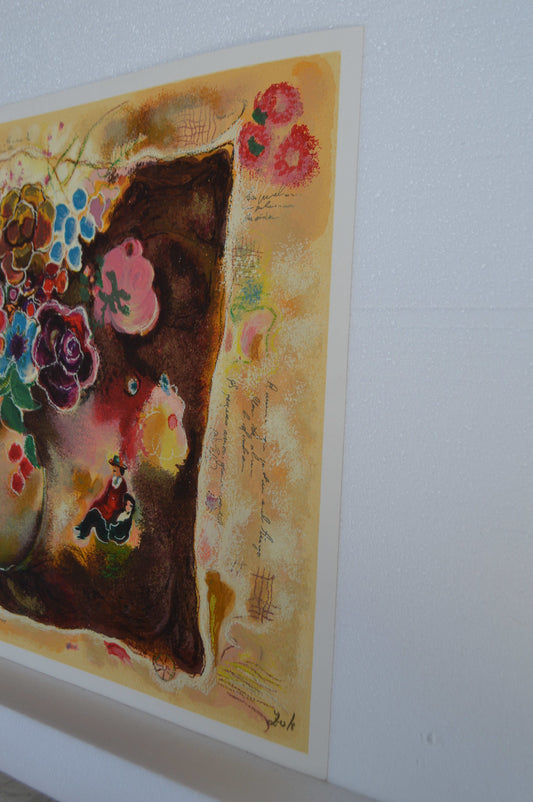 Floral Vase serigraph by Zule Moskowitz -  Size: 19"L x 27"W