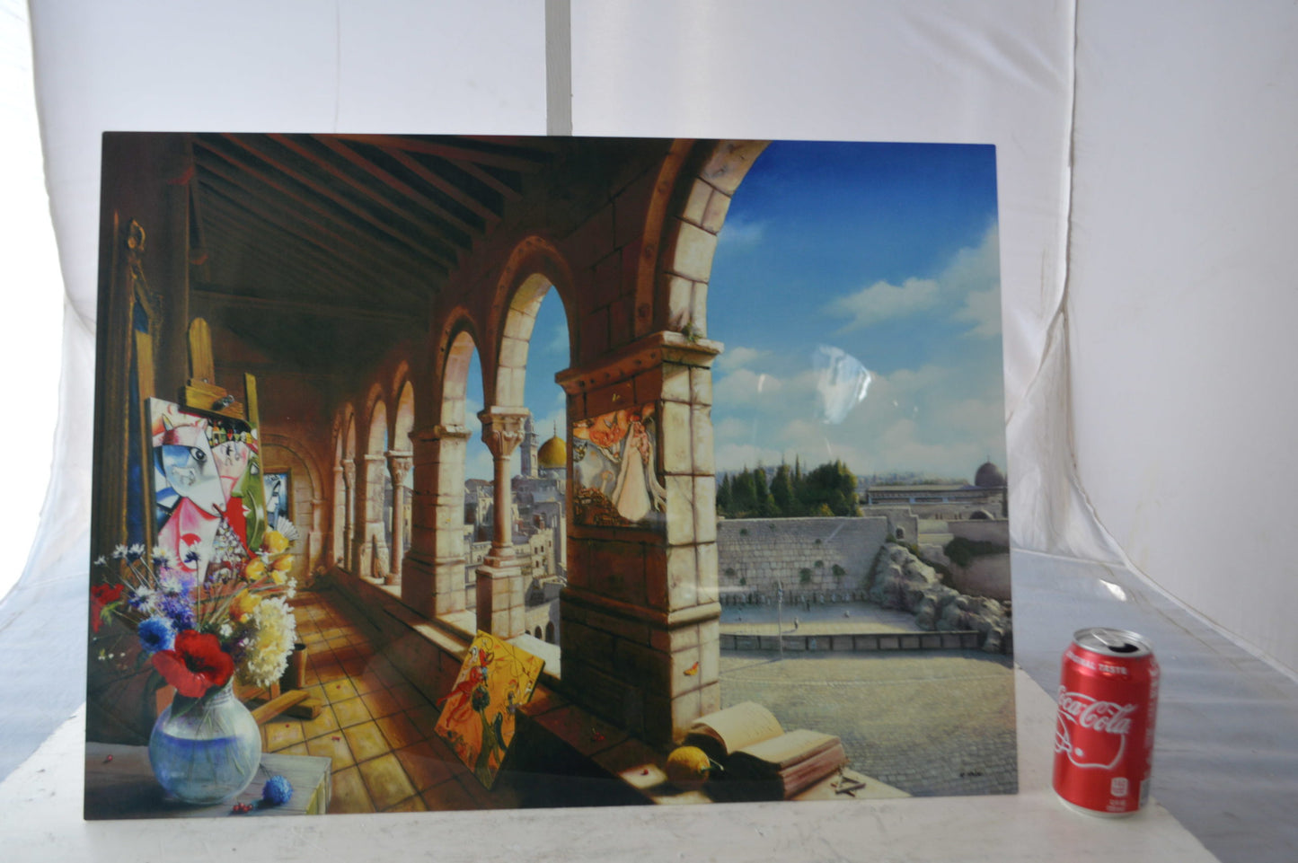 Orlando Quevedo Holy Jerusalem, Painting on aluminum - Size: 19"L x 27"W
