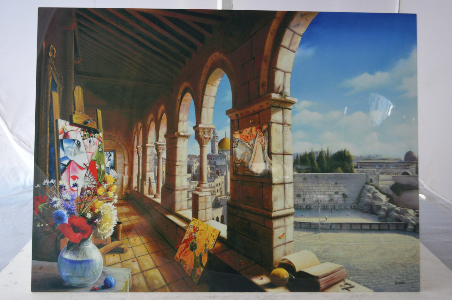 Orlando Quevedo Holy Jerusalem, Painting on aluminum - Size: 19"L x 27"W
