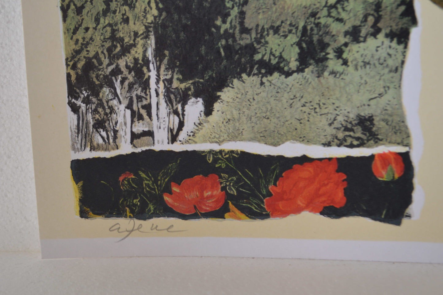 Jerusalem landscape and Fruit serigraph, Arie Azene - Size: 18"L x 26"W