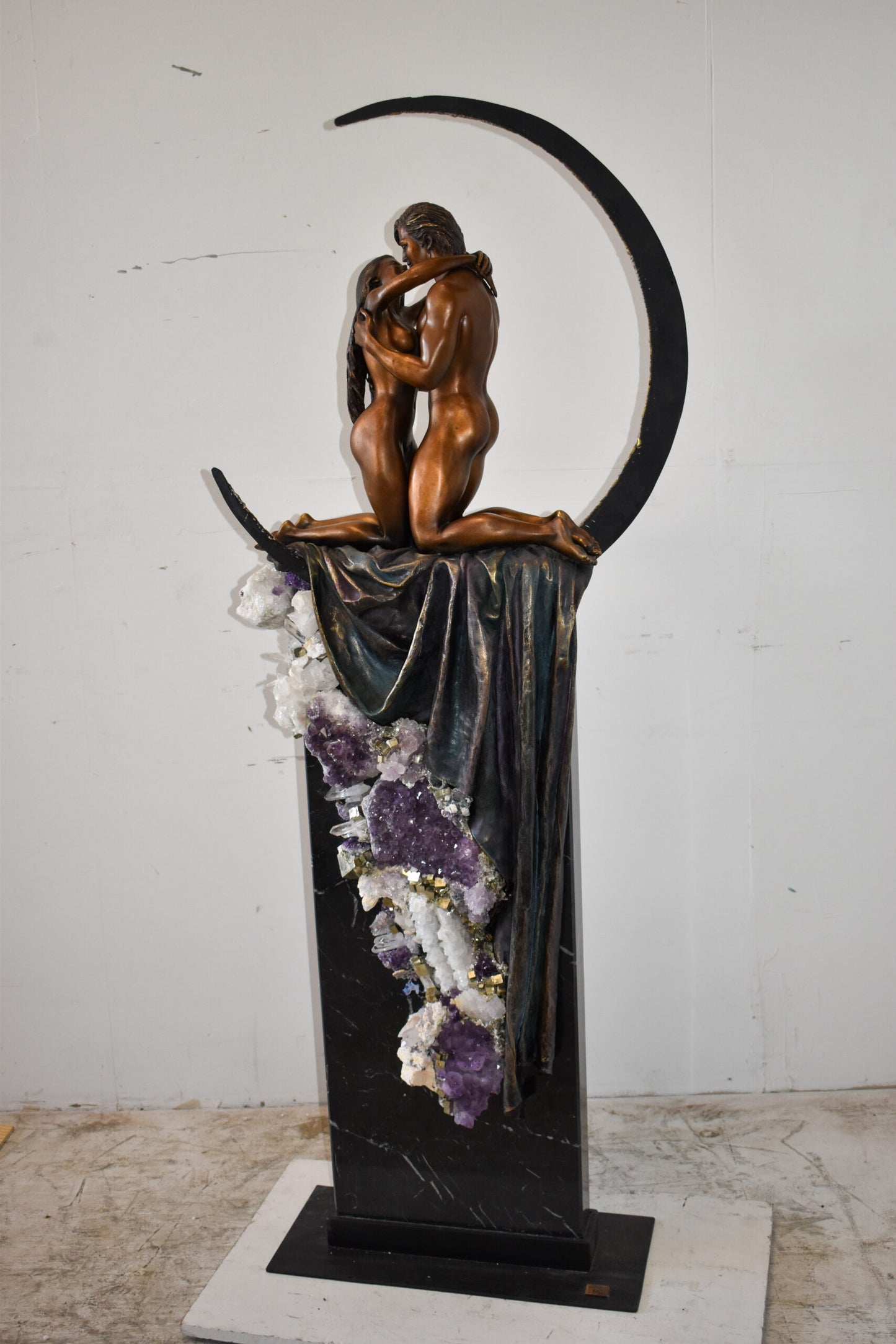 Ebano bronze sculpture Prelude with robe from Vidal collection 28" x 10" x 69"H