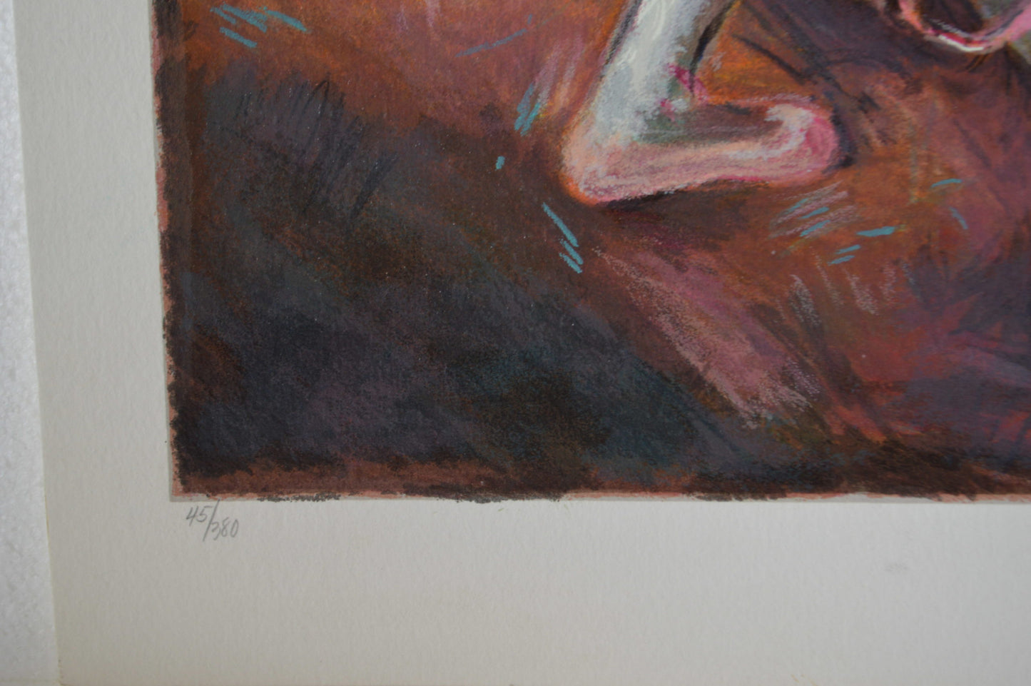 Blue Dancer serigraph by Hedva Firenci - Size: 15"L x 19"W
