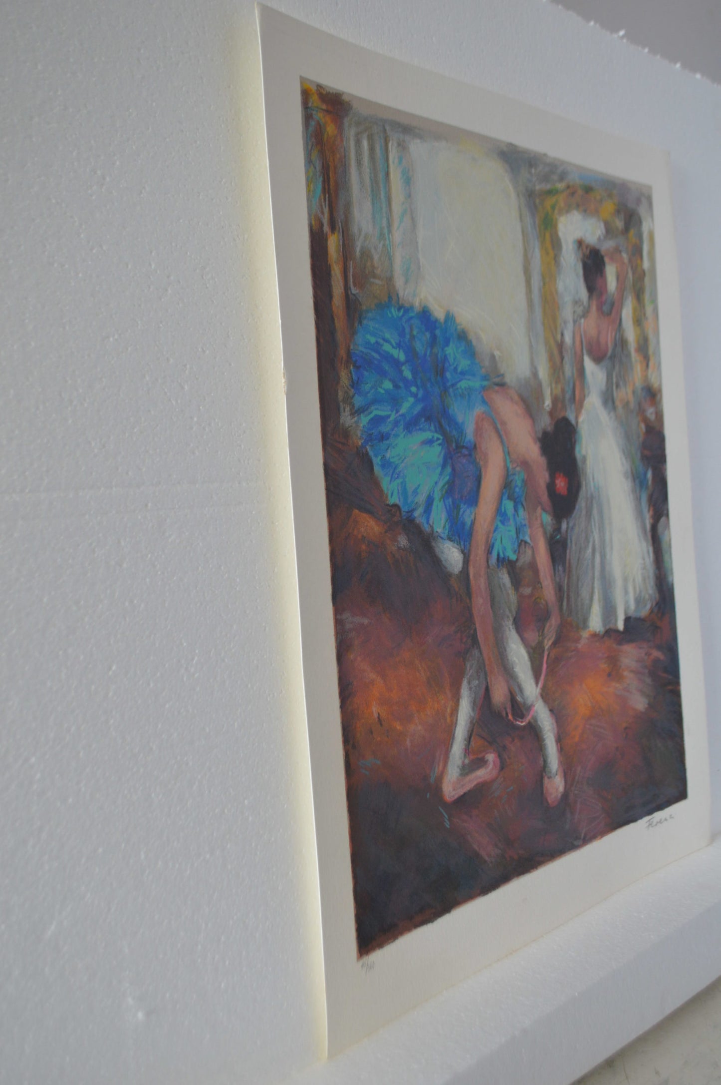 Blue Dancer serigraph by Hedva Firenci - Size: 15"L x 19"W