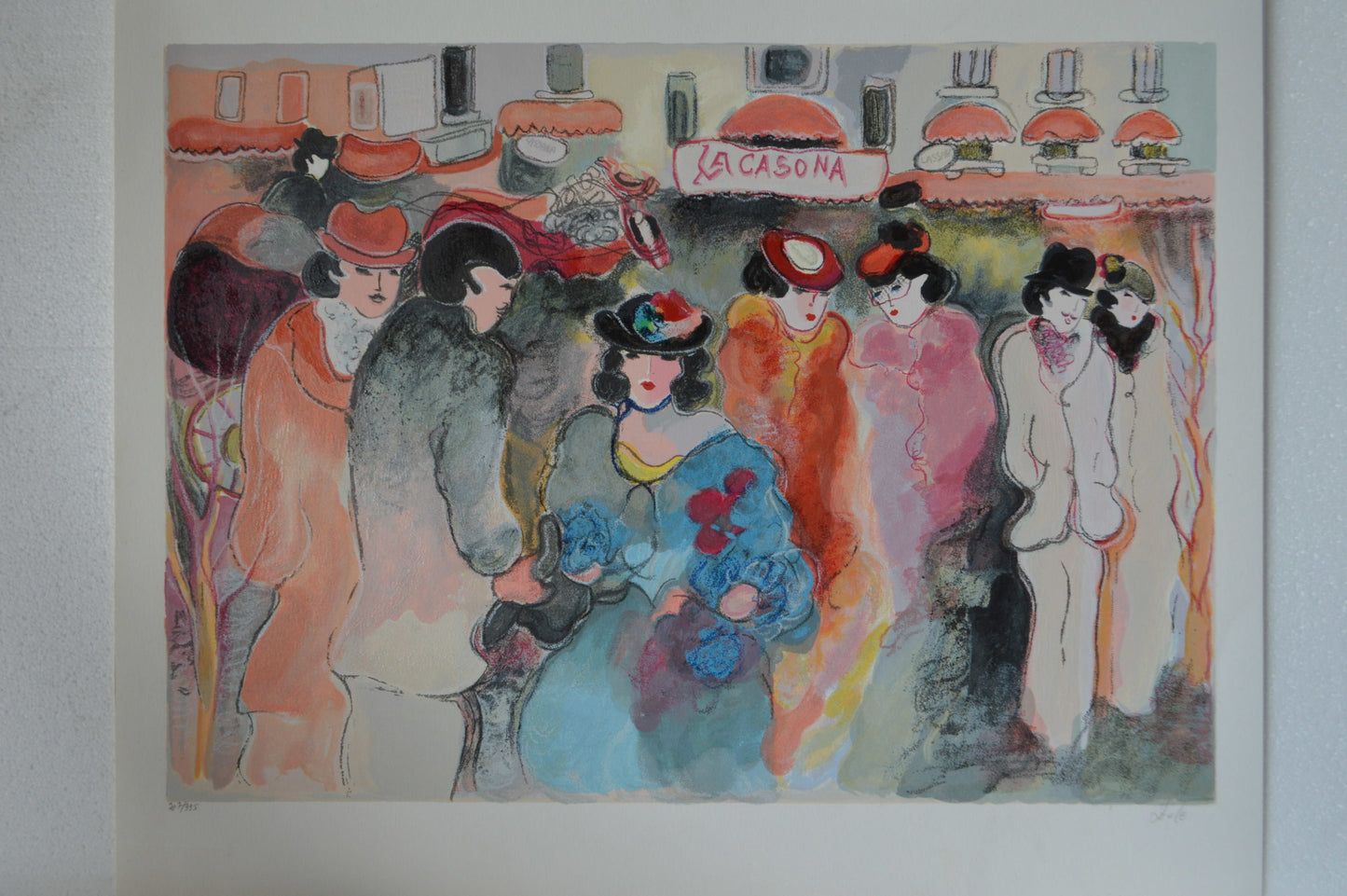 La Casona serigraph by Zule Moskowitz - Size: 23"L x 17"W