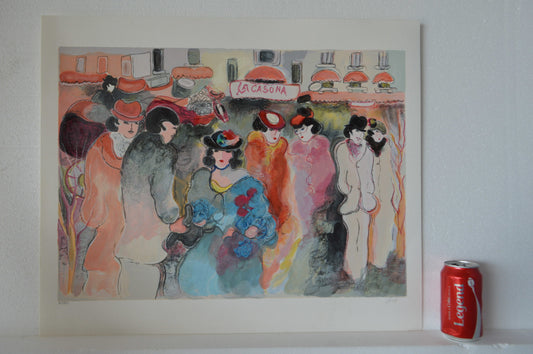 La Casona serigraph by Zule Moskowitz -  Size: 23"L x 17"W