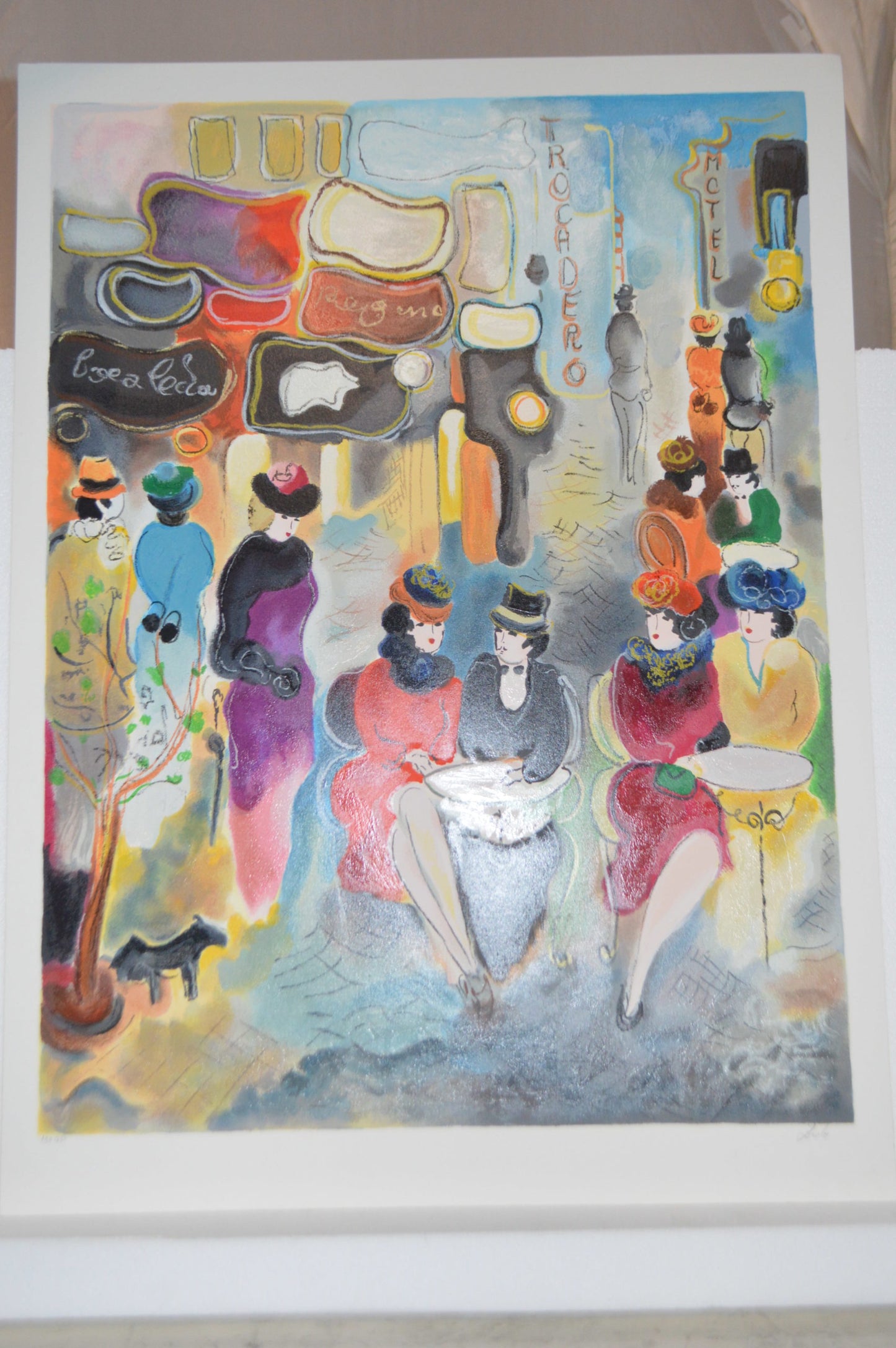 Boea Cafe serigraph by Zule Moskowitz  -  Size: 31"L x 23"W