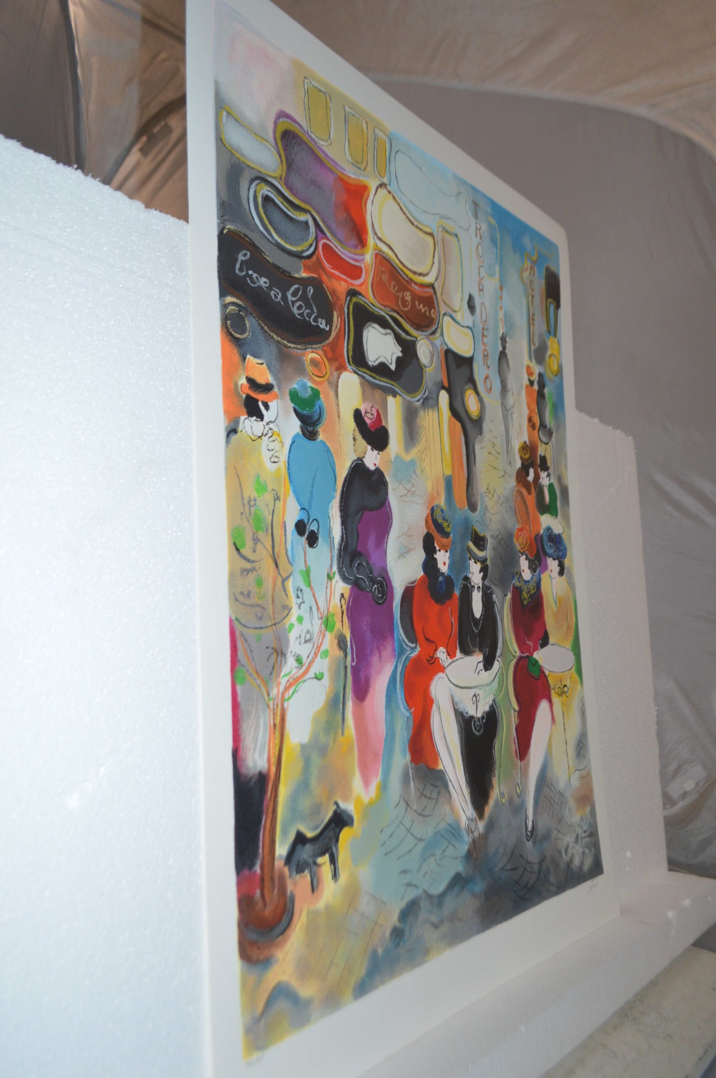 Boea Cafe serigraph by Zule Moskowitz  -  Size: 31"L x 23"W