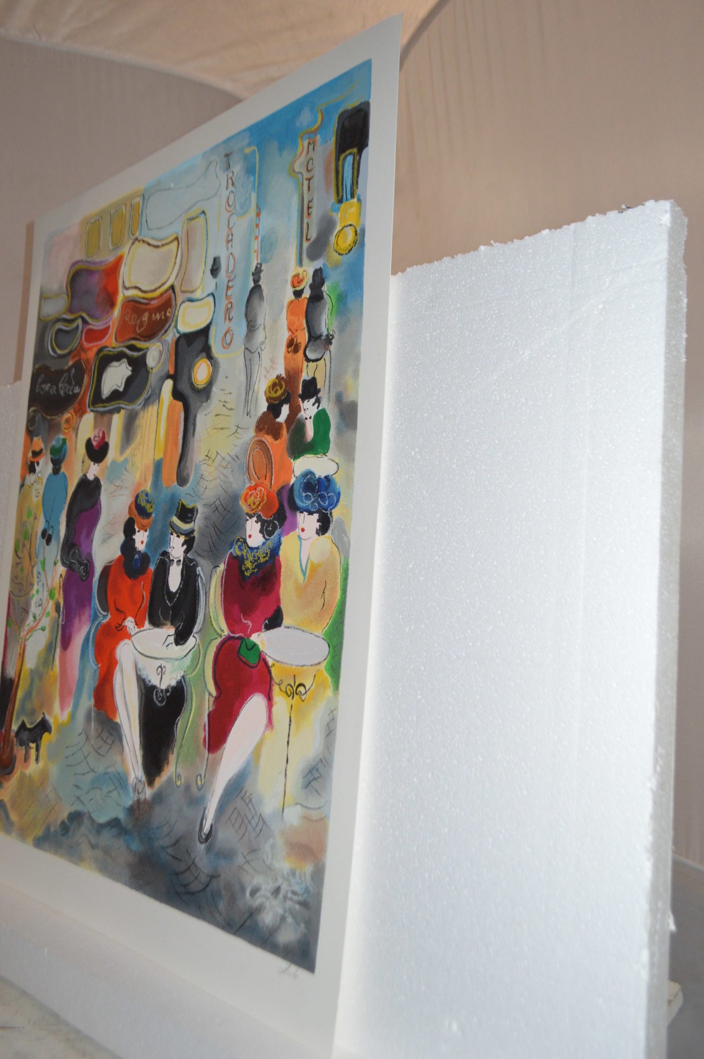 Boea Cafe serigraph by Zule Moskowitz - Size: 31"L x 23"W
