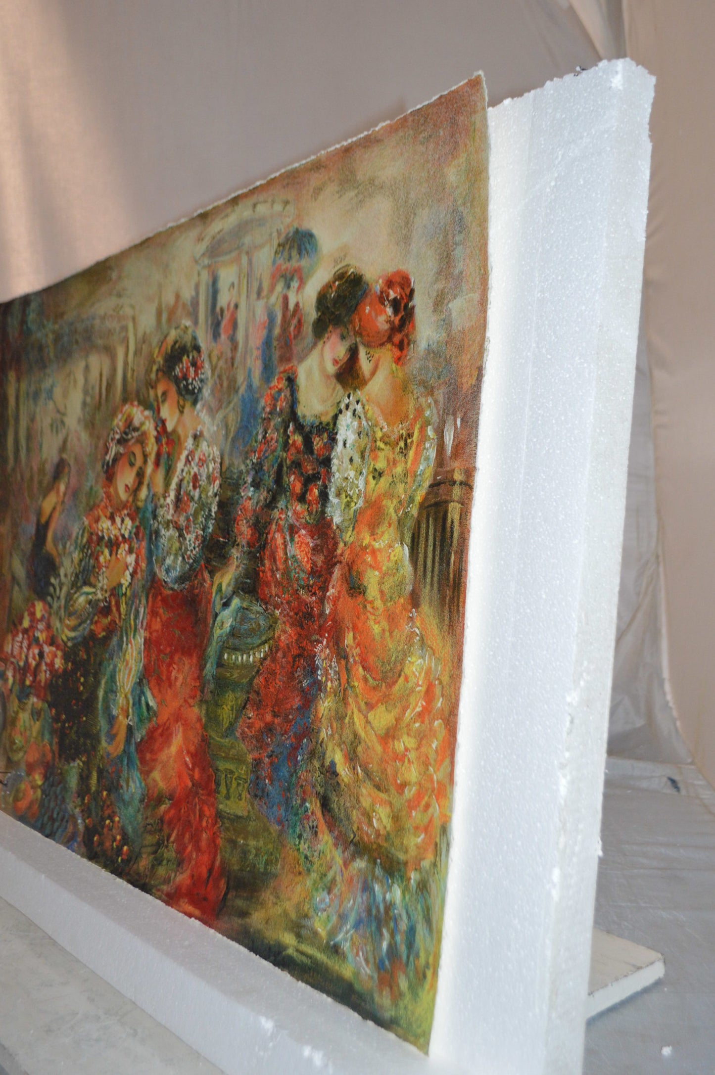 Ladies with Flowers serigraph by Sevitt Francis - Size: 36"L x 26"W