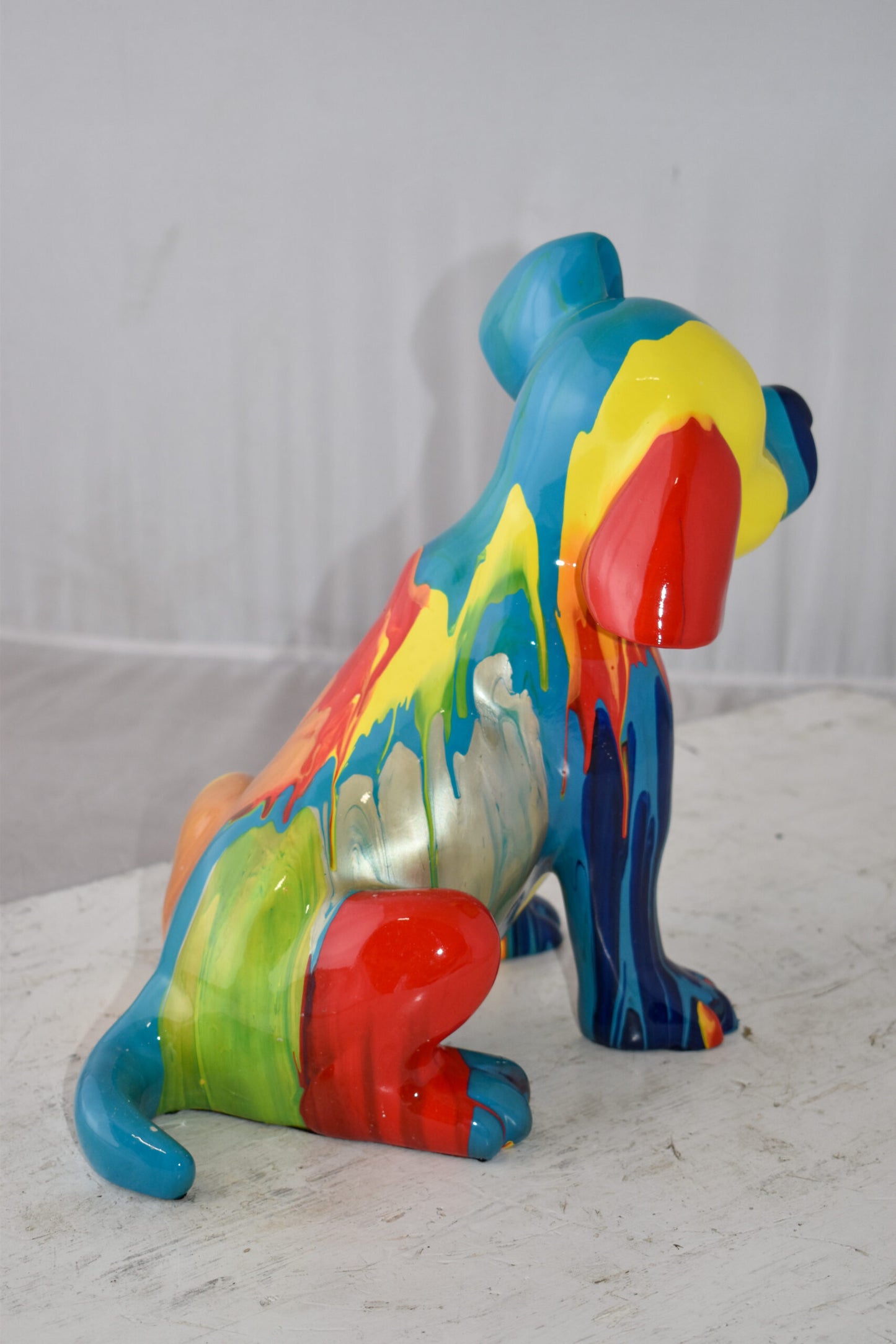 Colorful Jack Russel Terrier Dog Resin Statue Size: 13" x 12" x 8"H