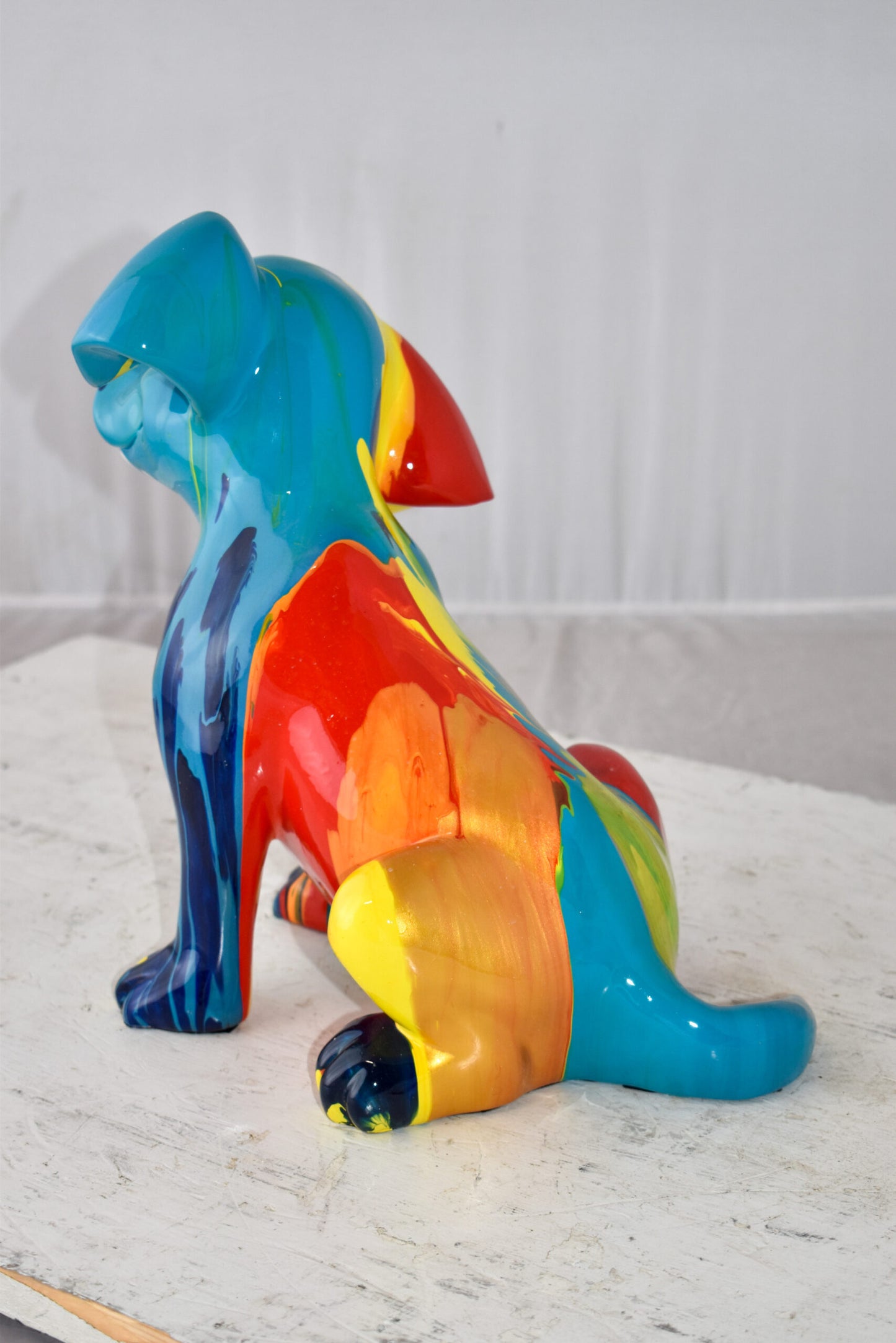 Colorful Jack Russel Terrier Dog Resin Statue Size: 13" x 12" x 8"H