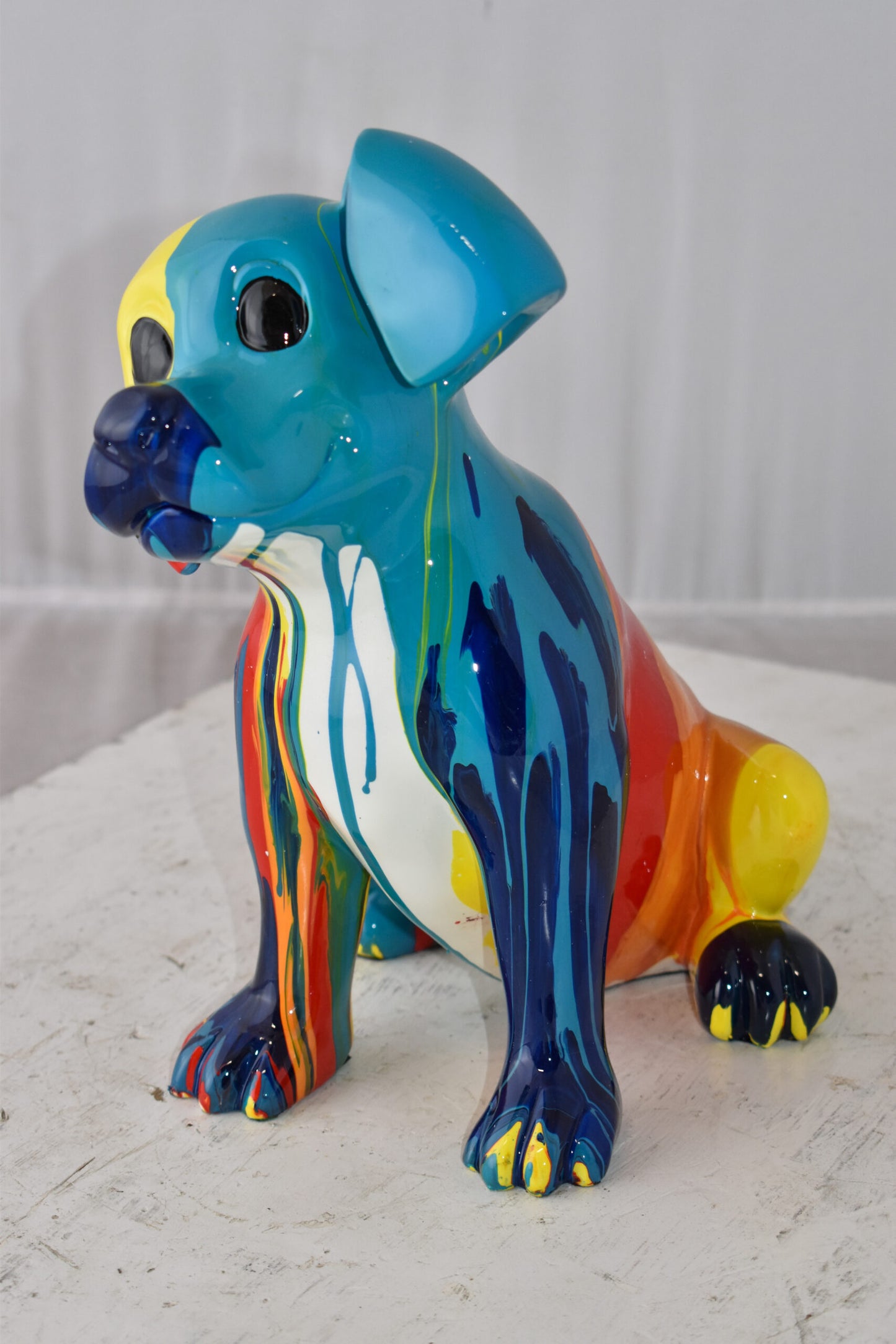 Colorful Jack Russel Terrier Dog Resin Statue Size: 13" x 12" x 8"H