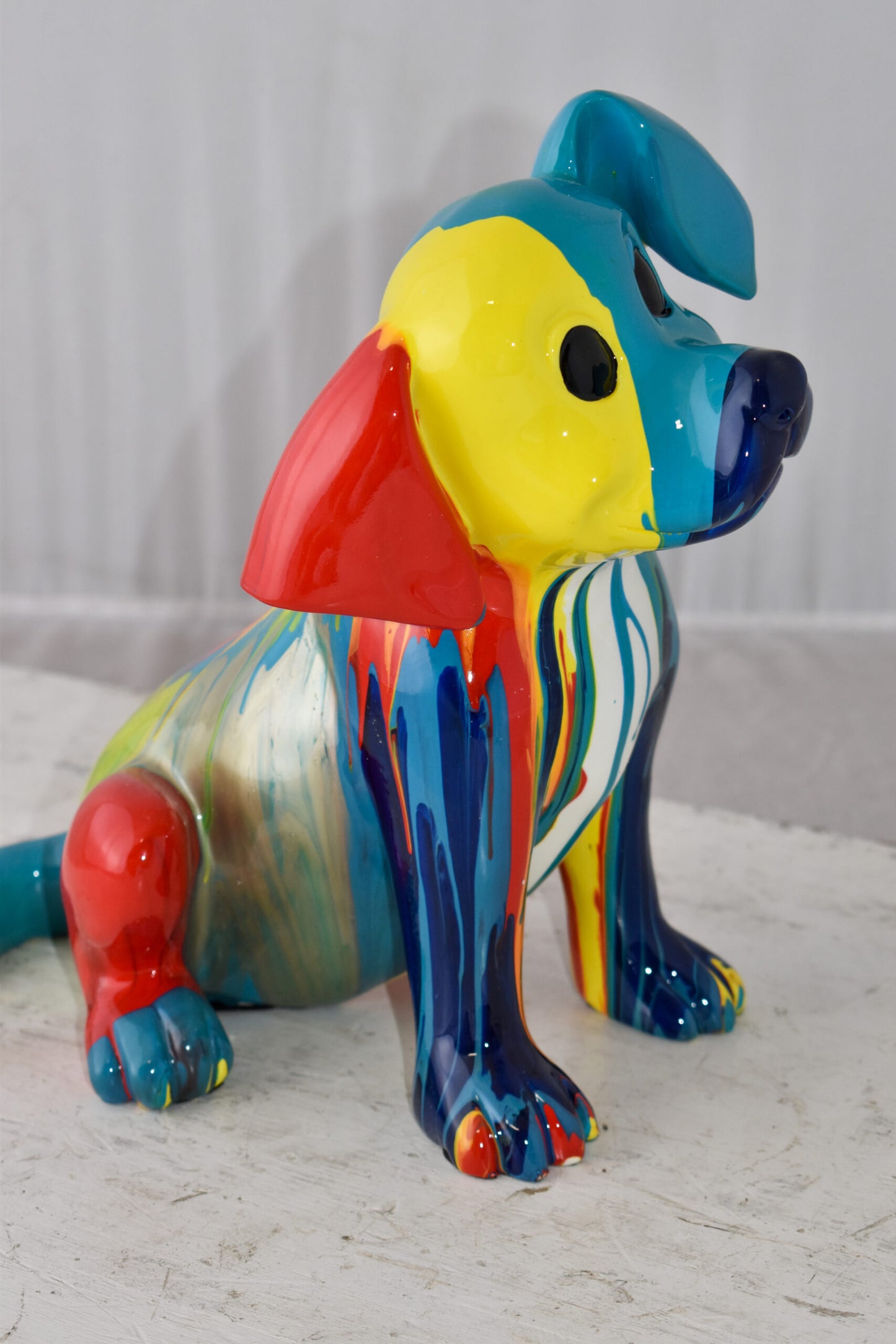 Colorful Jack Russel Terrier Dog Resin Statue Size: 13" x 12" x 8"H