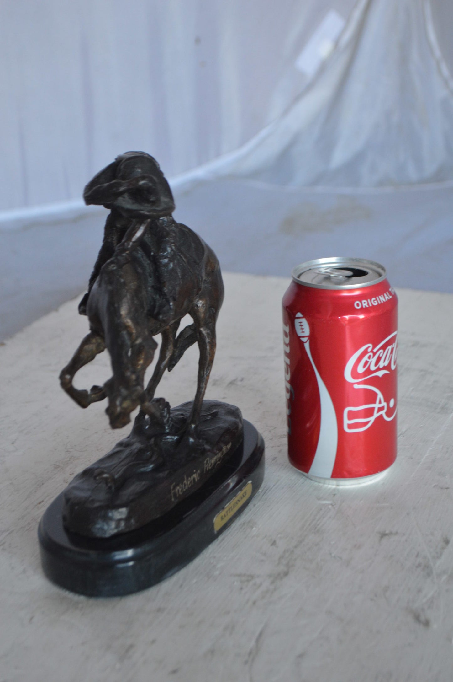 Rattlesnake by Remington Bronze Statue 12H -  Size: 7"L x 3"W x 10"H.
