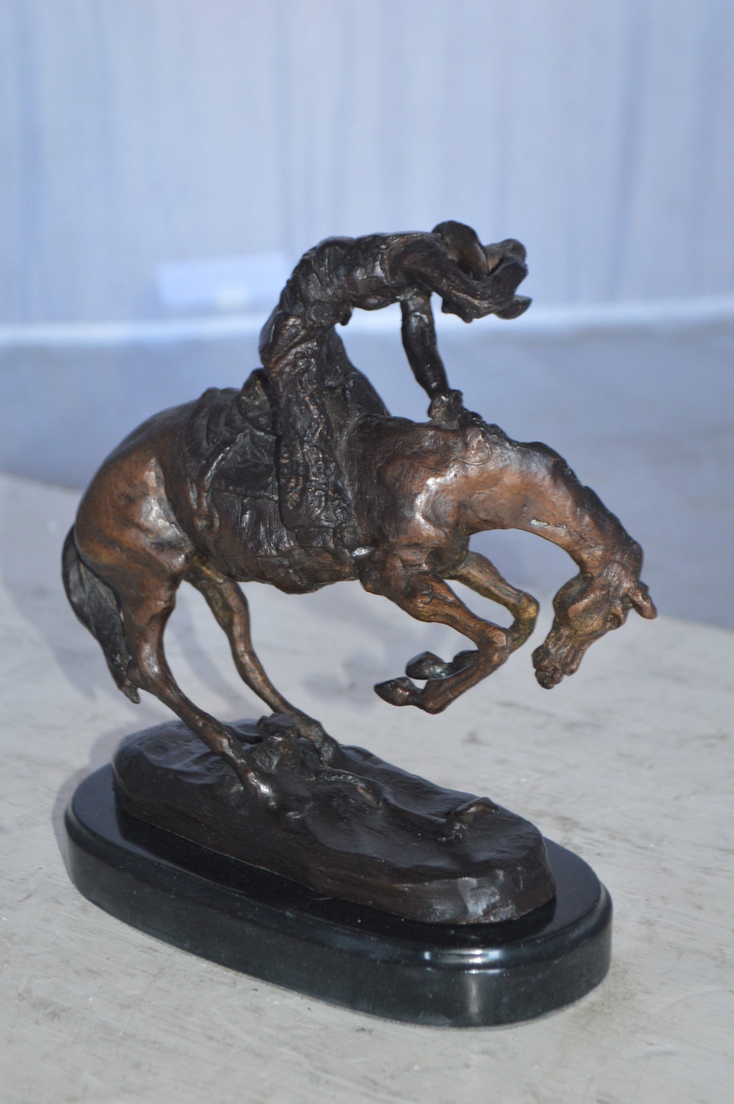 Rattlesnake by Remington Bronze Statue 12H -  Size: 7"L x 3"W x 10"H.