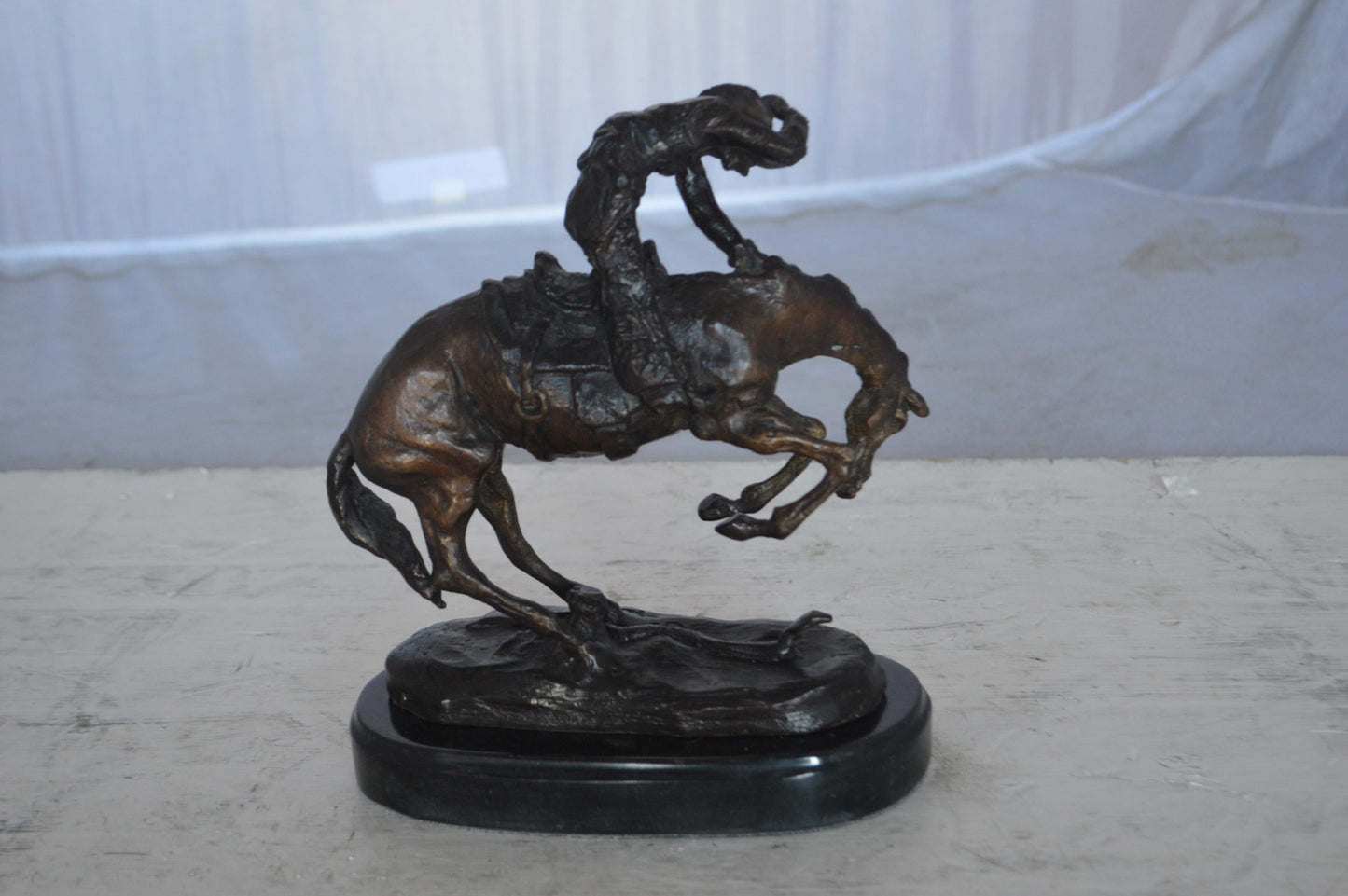 Rattlesnake by Remington Bronze Statue 12H -  Size: 7"L x 3"W x 10"H.