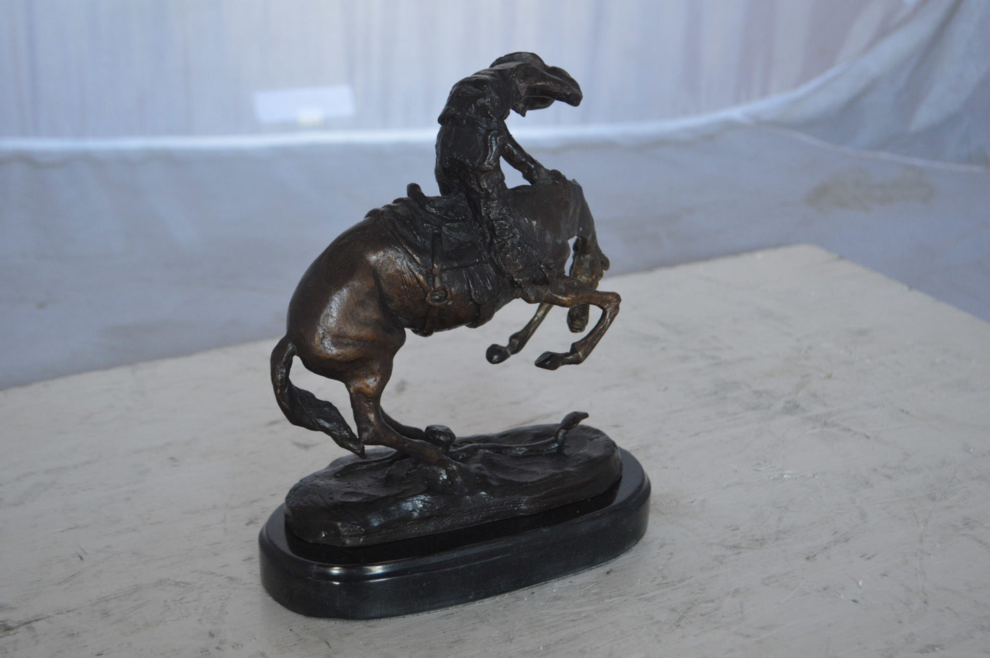 Rattlesnake by Remington Bronze Statue 12H -  Size: 7"L x 3"W x 10"H.