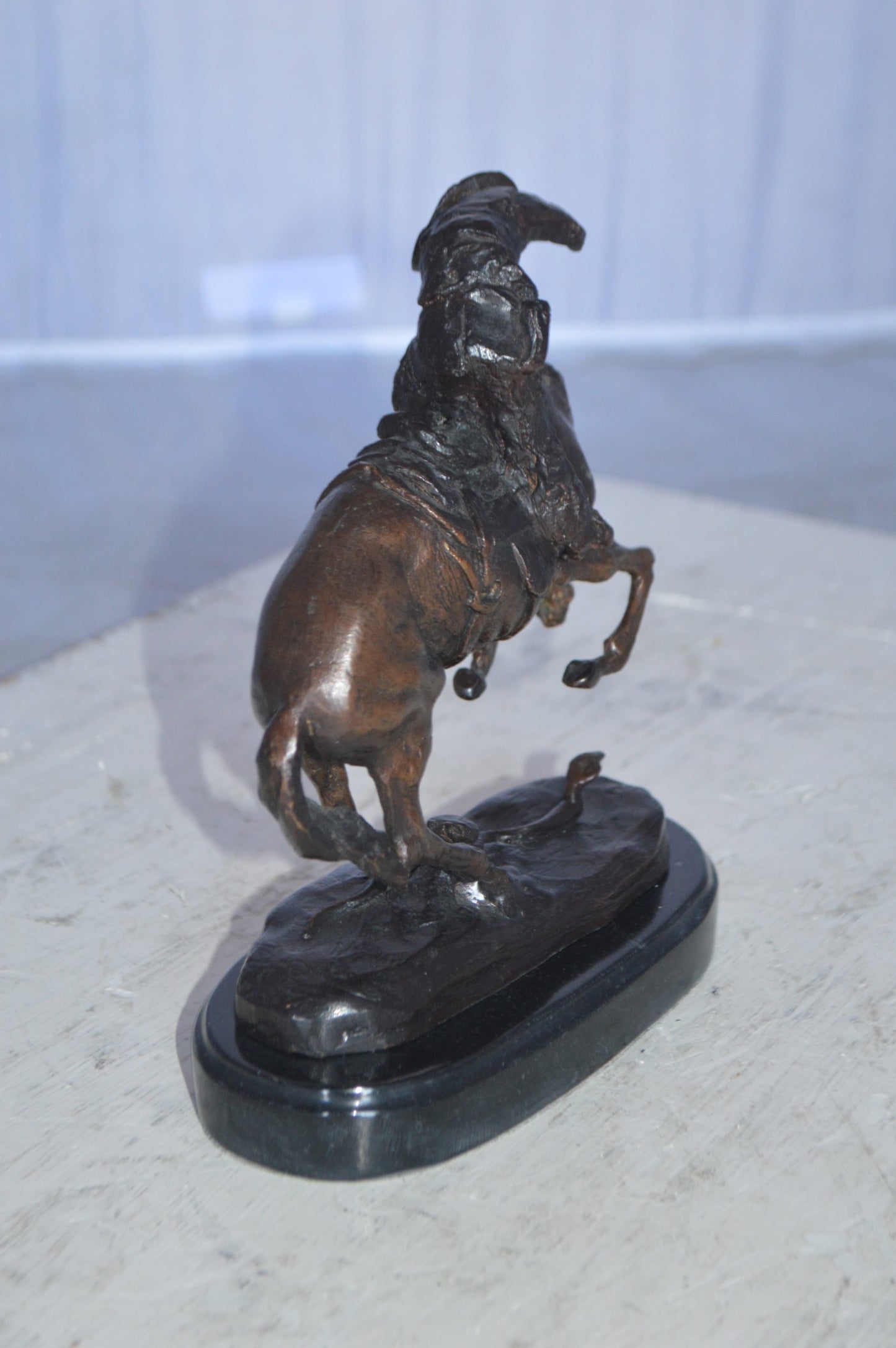 Rattlesnake by Remington Bronze Statue 12H -  Size: 7"L x 3"W x 10"H.