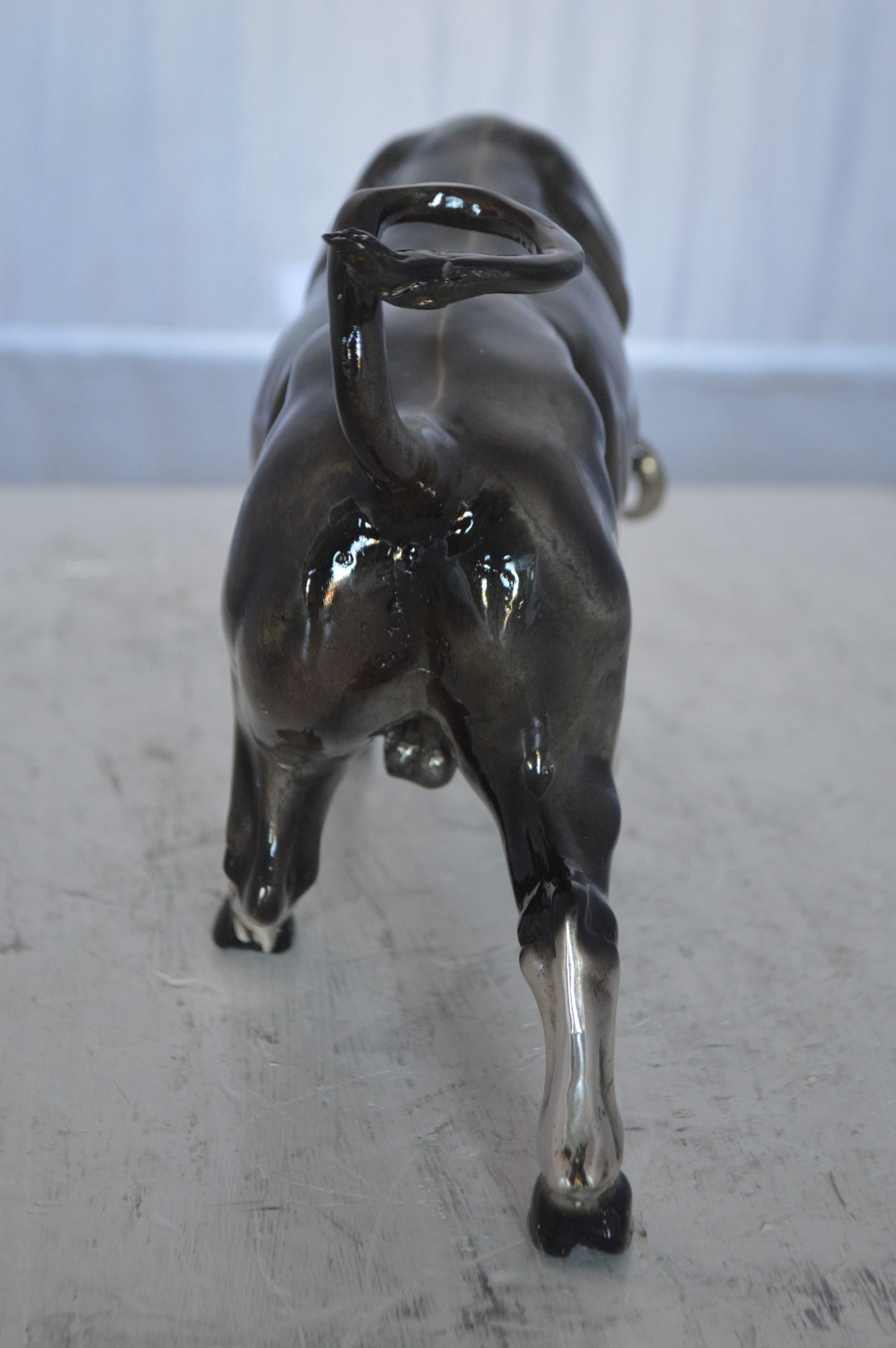 Charging Bull Bronze Statue -  Size: 15"L x 5"W x 8"H.