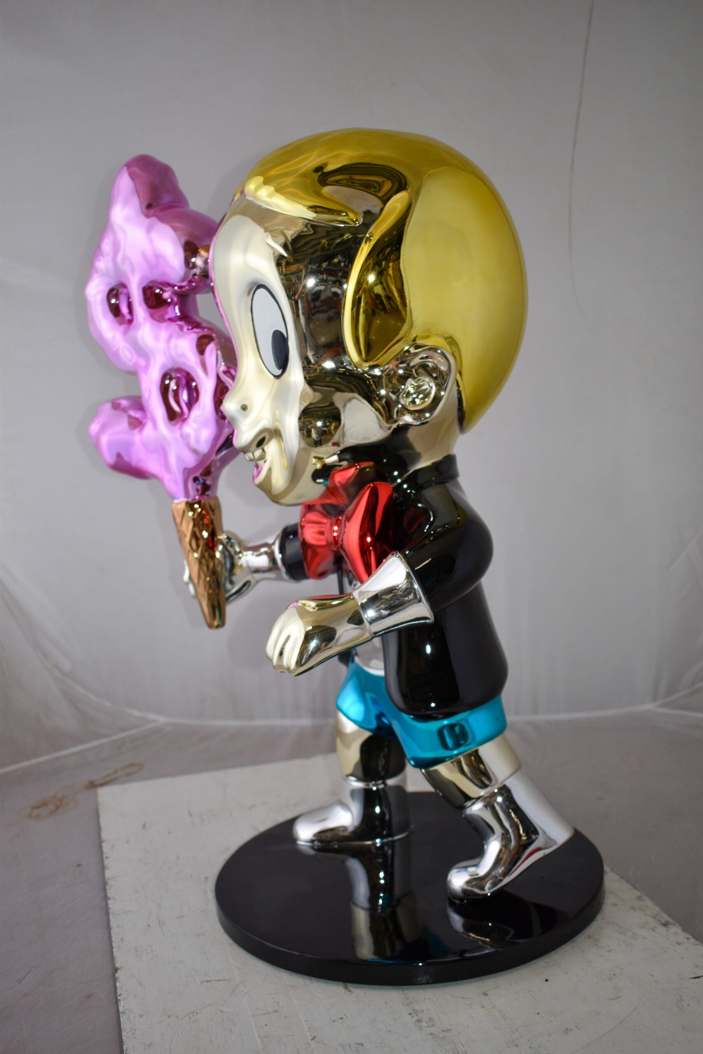 Cartoon Monopoly Boy with Money Cotton Candy Resin Statue Size: 15" x 24" x 31"H
