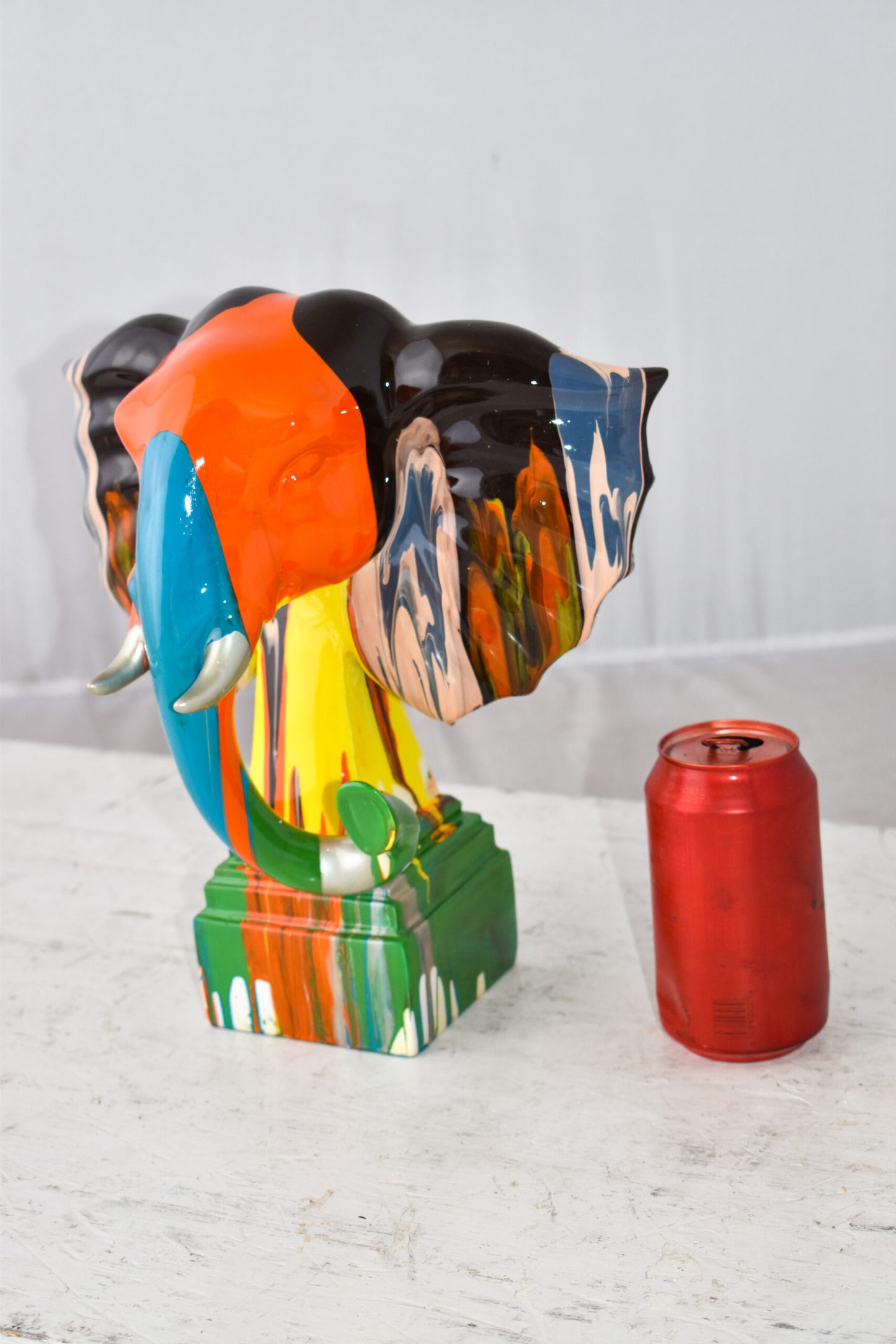 Elephant Ears Modern Looking Multicolored Resin Statue Size: 11" x 7" x 11"H