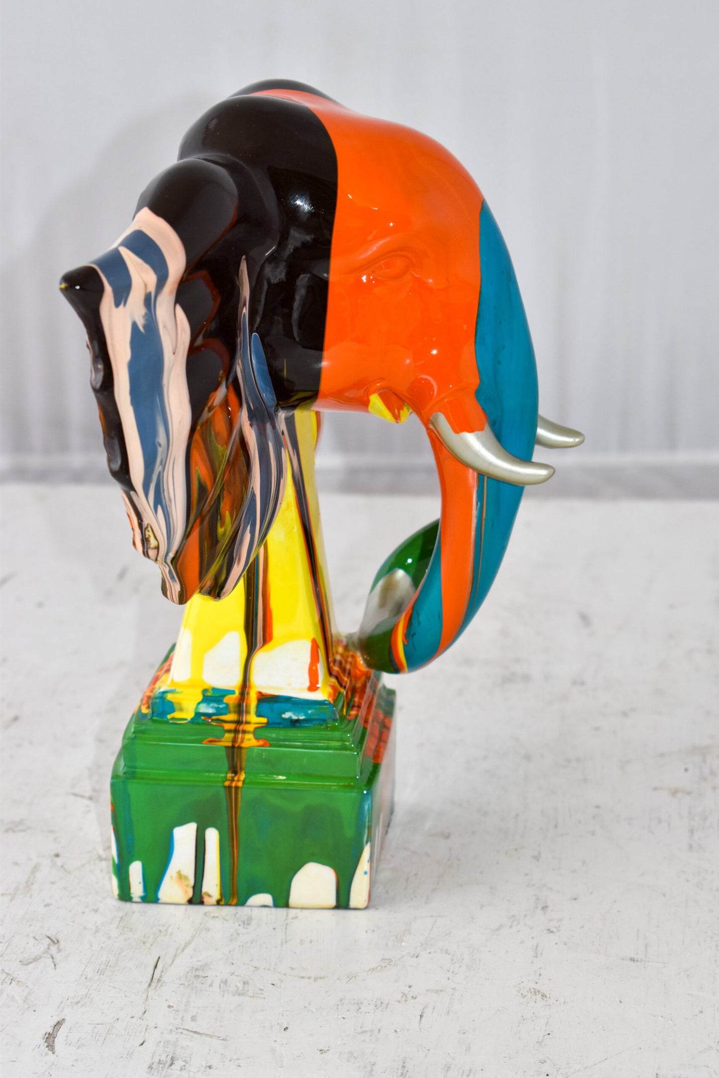 Elephant Ears Modern Looking Multicolored Resin Statue Size: 11" x 7" x 11"H
