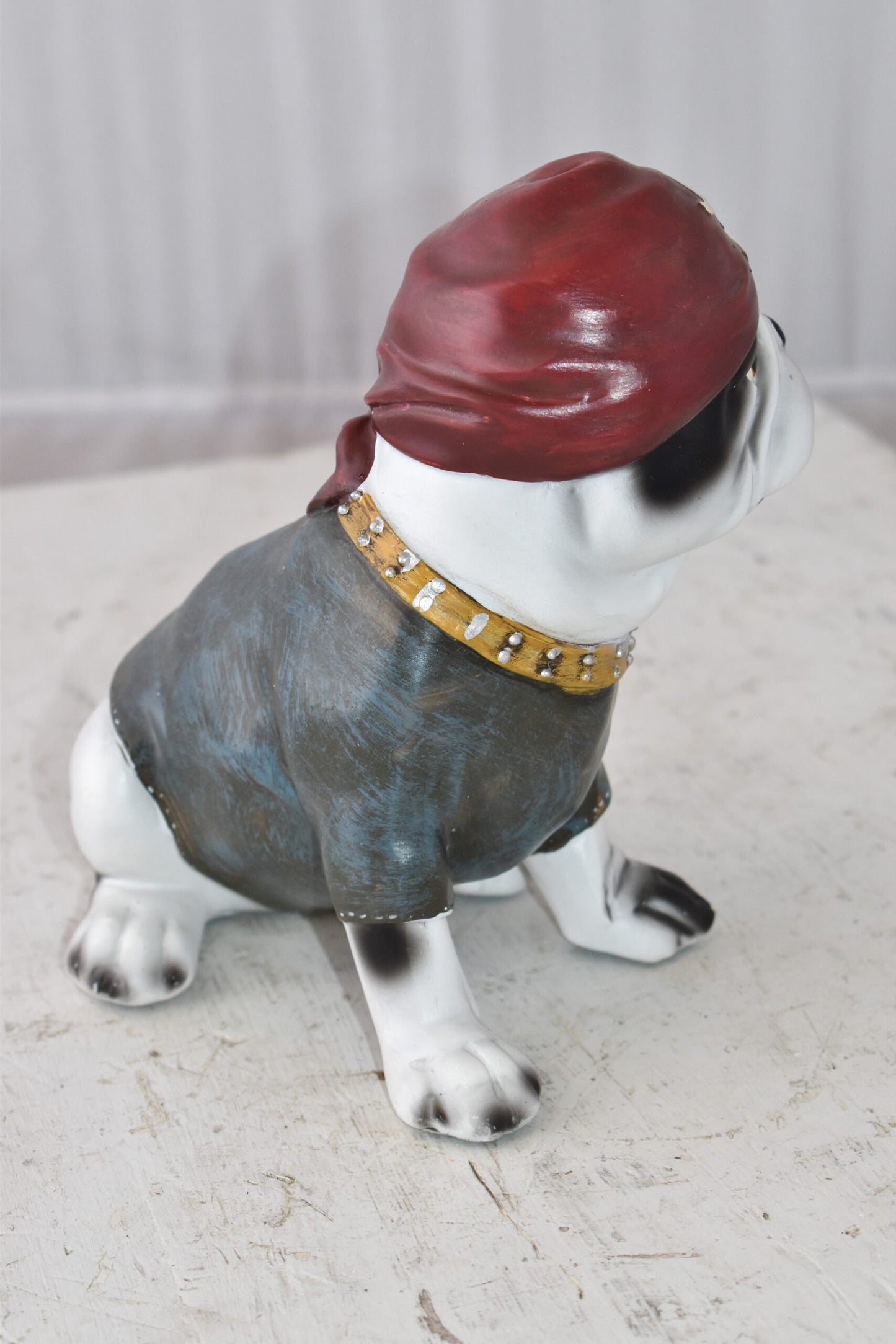 French Bulldog with A Pirate Hat Resin Statue Size: 8" x 5" x 8"H
