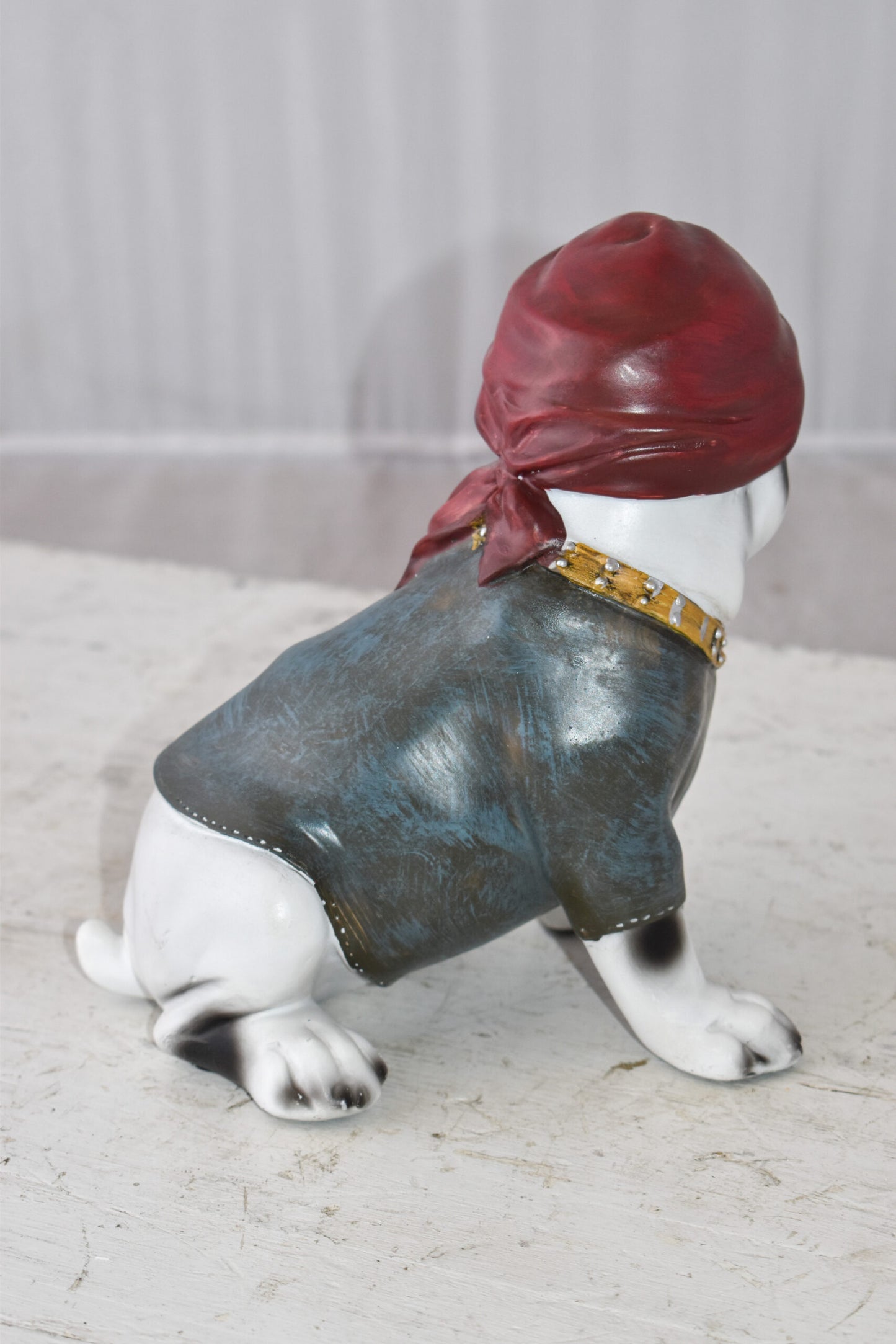 French Bulldog with A Pirate Hat Resin Statue Size: 8" x 5" x 8"H