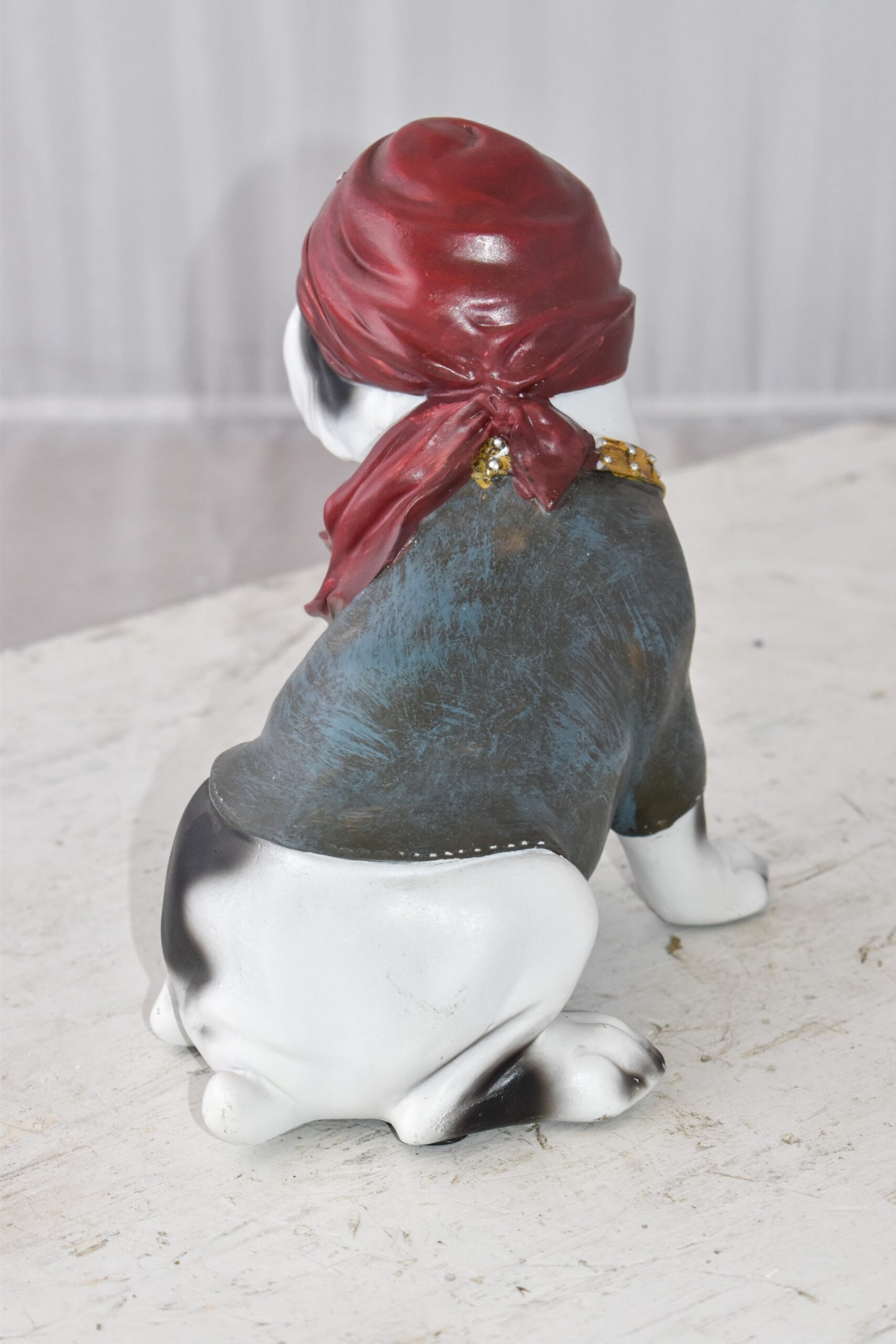 French Bulldog with A Pirate Hat Resin Statue Size: 8" x 5" x 8"H