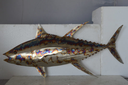 Jack fish wall mounted laser cut steel - Size: 37"L x 2"W x 18"H.