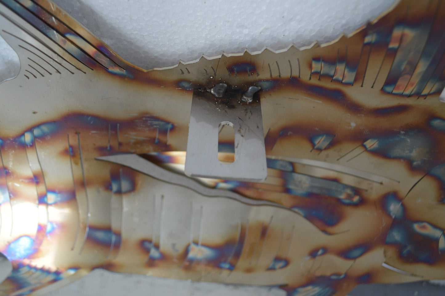 Jack fish wall mounted laser cut steel - Size: 37"L x 2"W x 18"H.