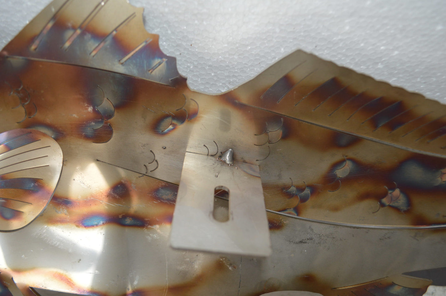 Fish laser cut steel wall mounted - Size: 25"L x 2"W x 9"H.