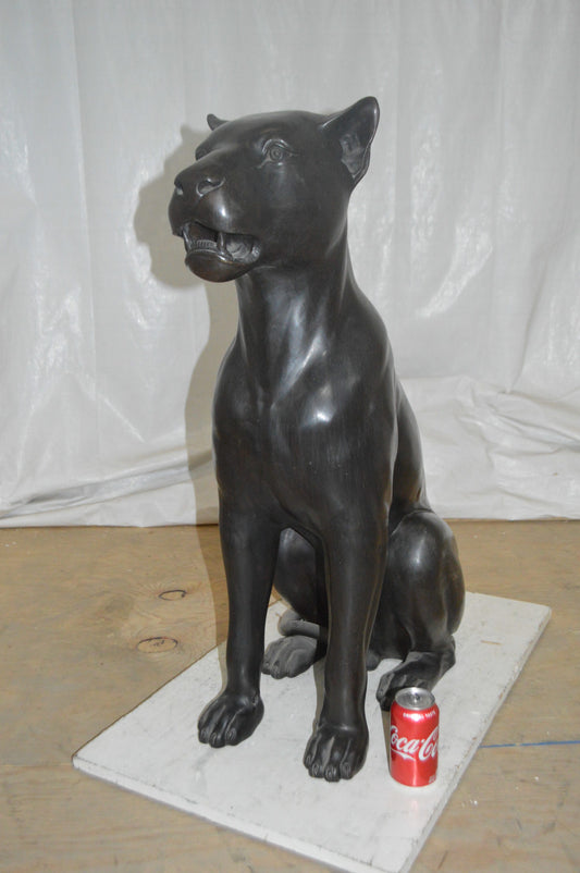 Black Panther Bronze Statue - Size: 32"L x 13"W x 36"H.
