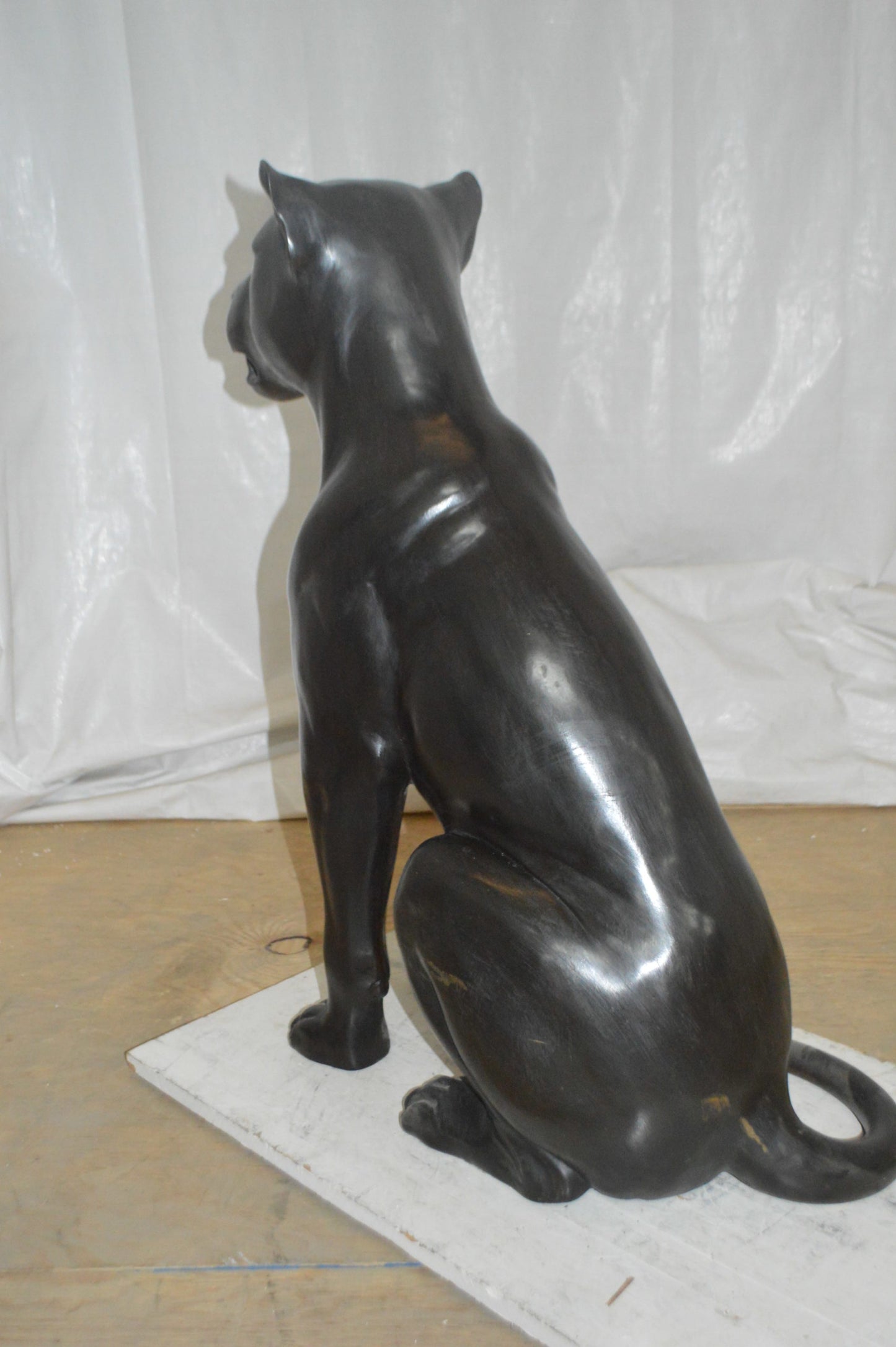 Black Panther Bronze Statue - Size: 32"L x 13"W x 36"H.