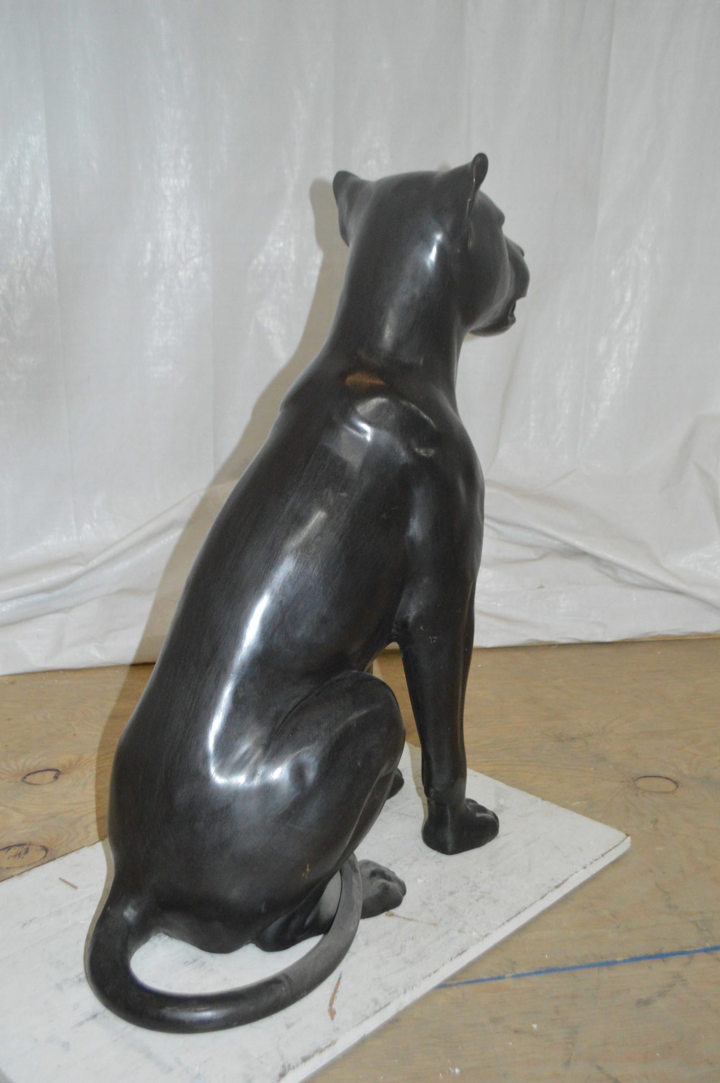 Black Panther Bronze Statue - Size: 32"L x 13"W x 36"H.