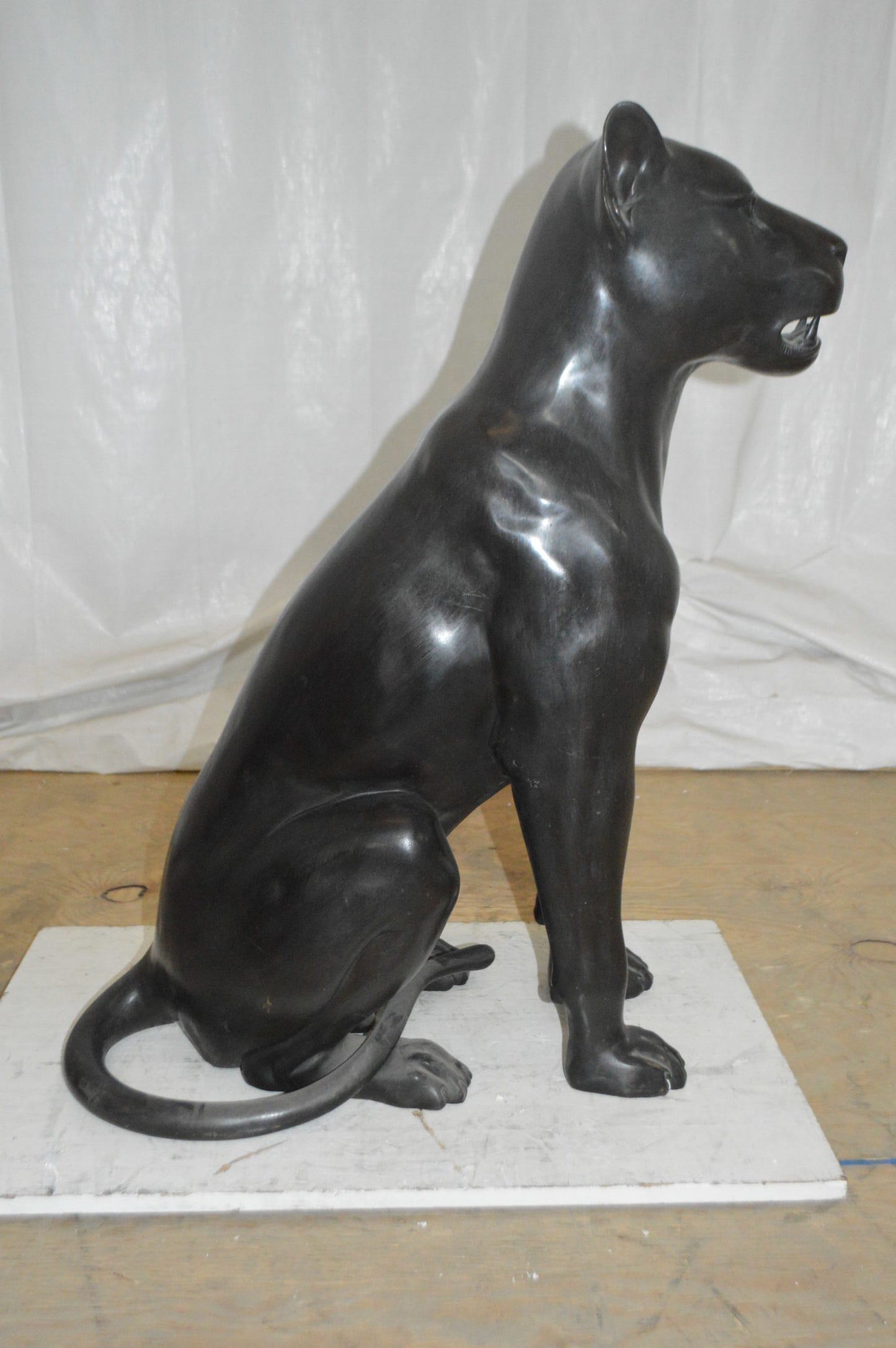 Black Panther Bronze Statue - Size: 32"L x 13"W x 36"H.
